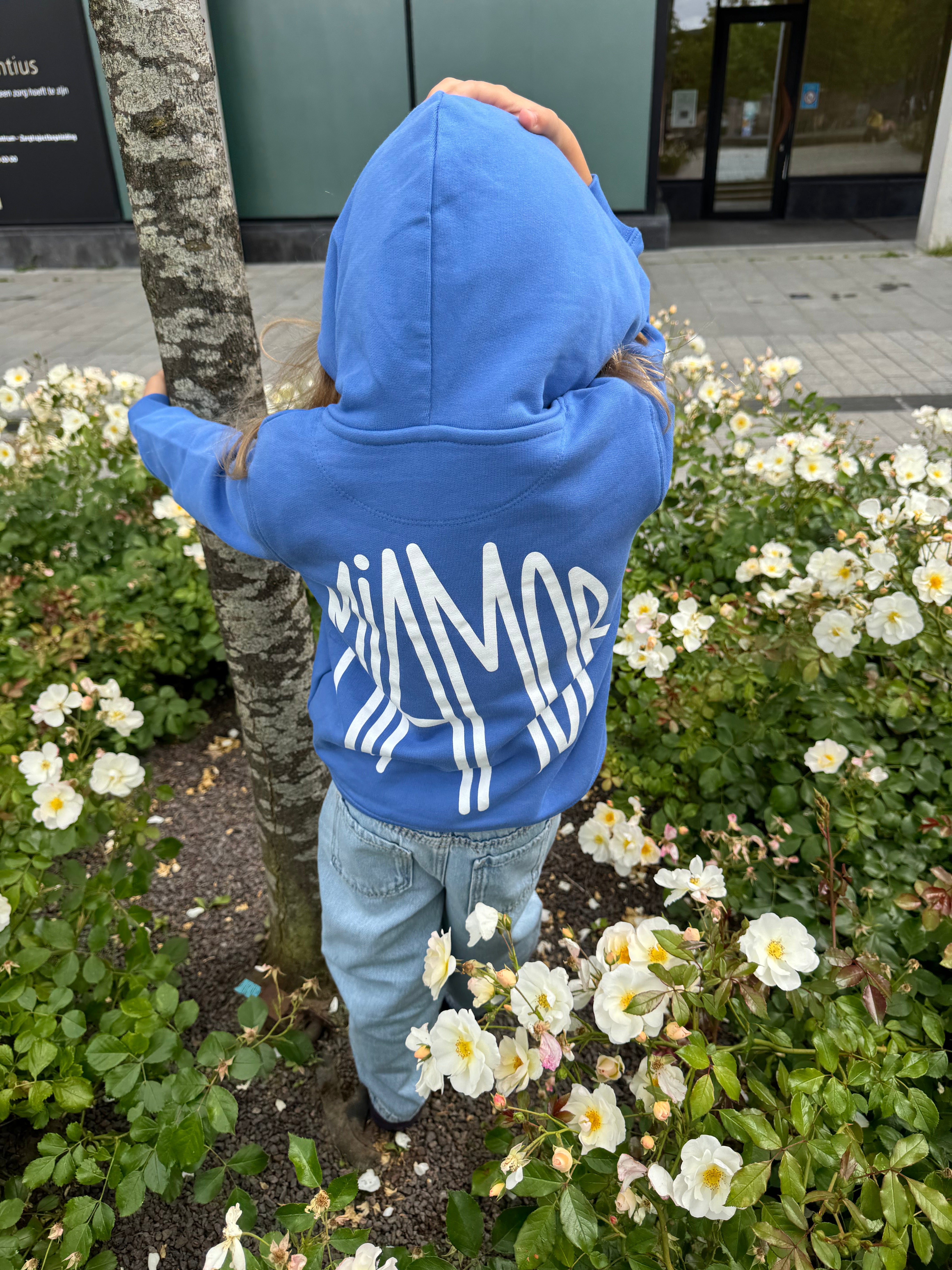 NEW - Mini Miamor supreme hoodie bright blue - White