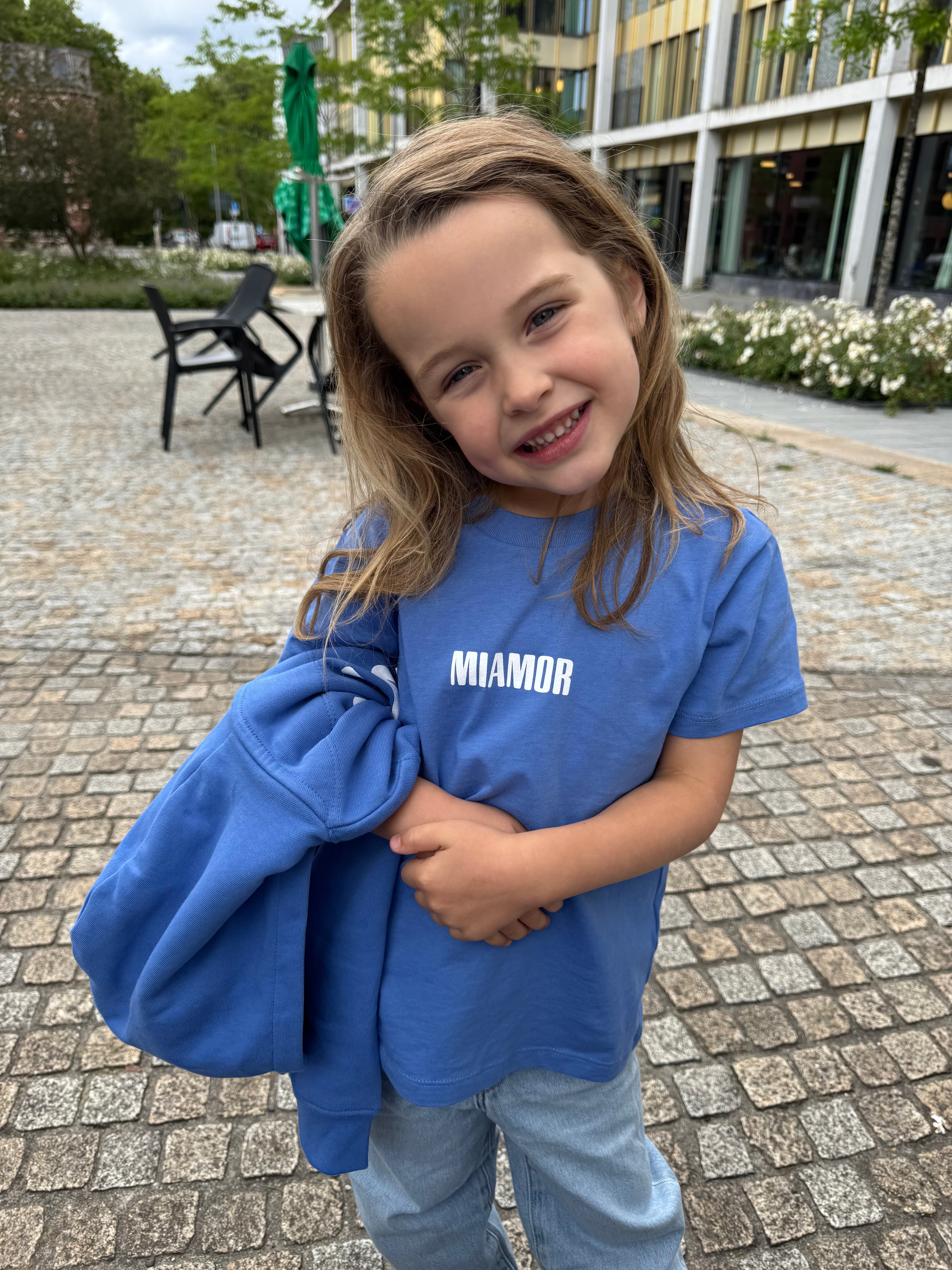 NEW - Mini miamor tee bright blue - White