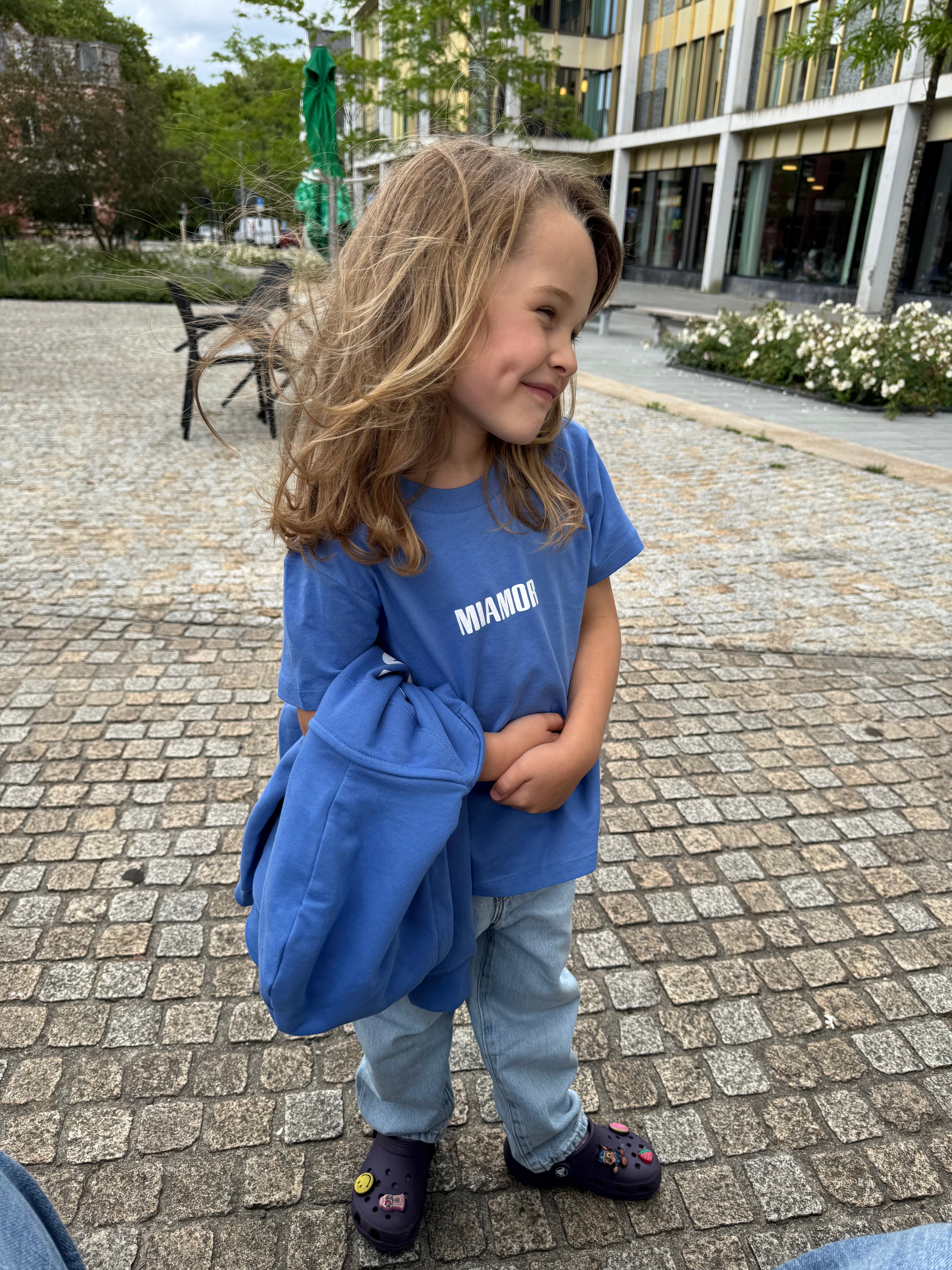 NEW - Mini miamor tee bright blue - White