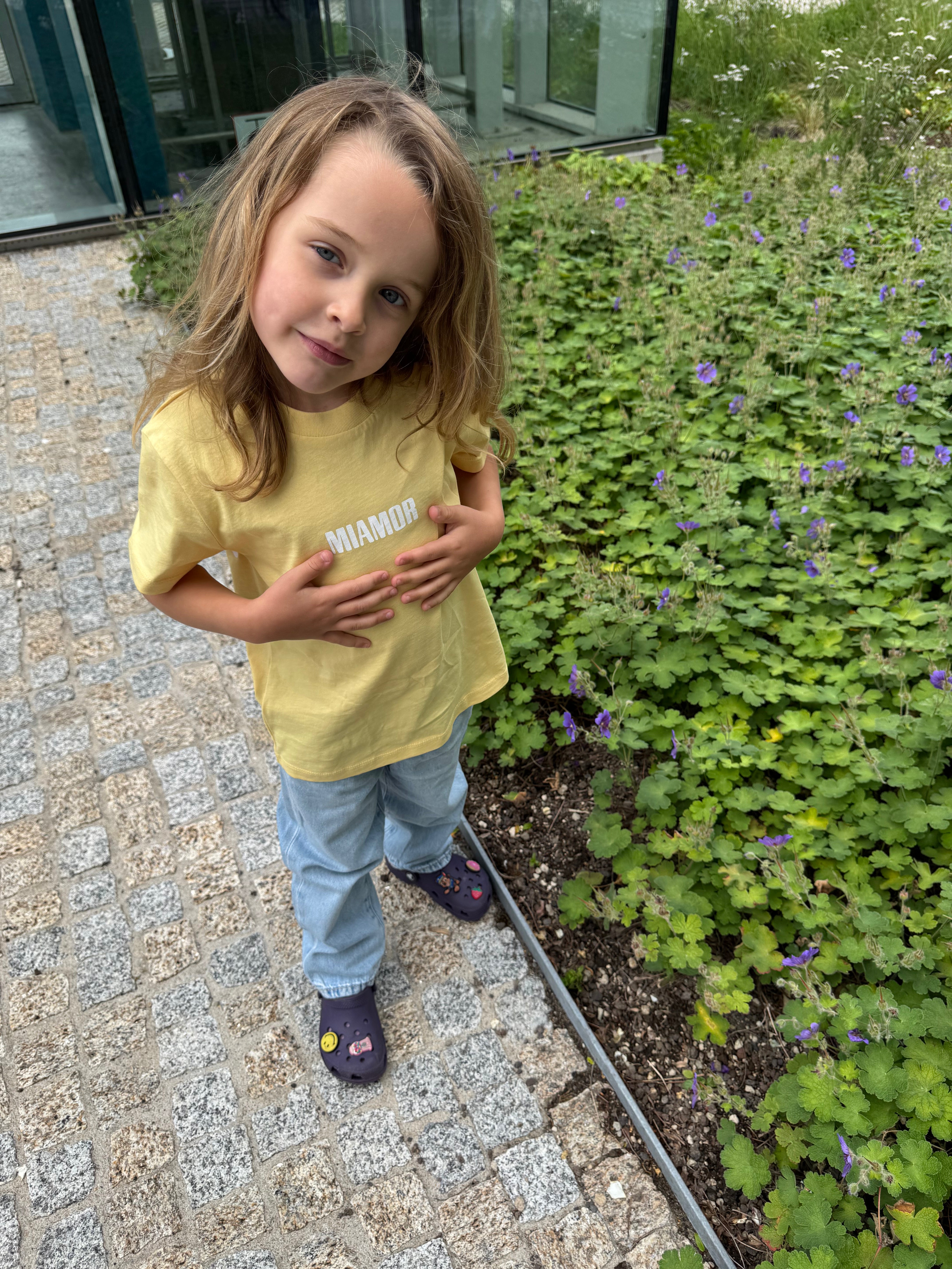 NEW - Mini miamor tee viva yellow - White