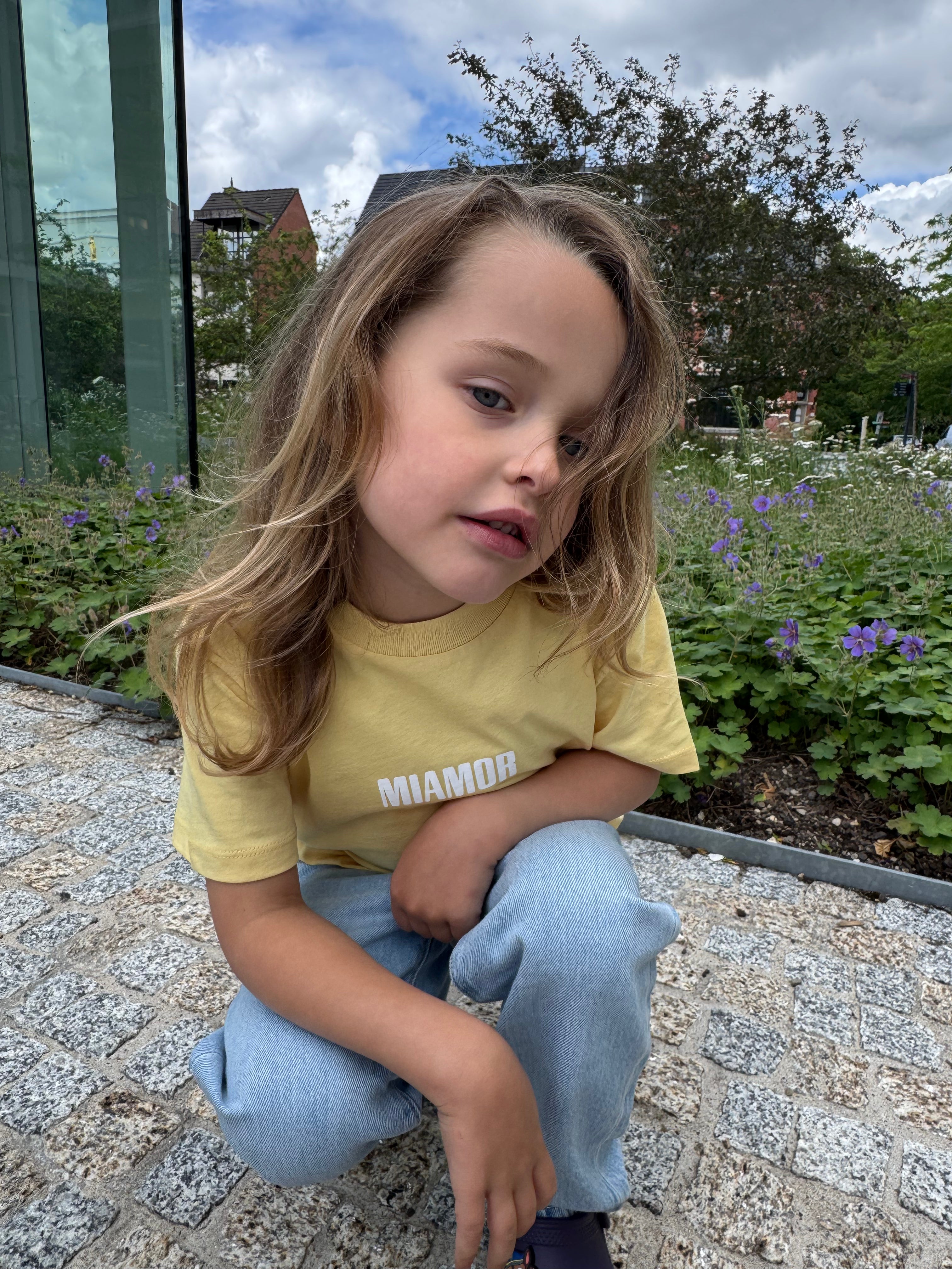 NEW - Mini miamor tee viva yellow - White