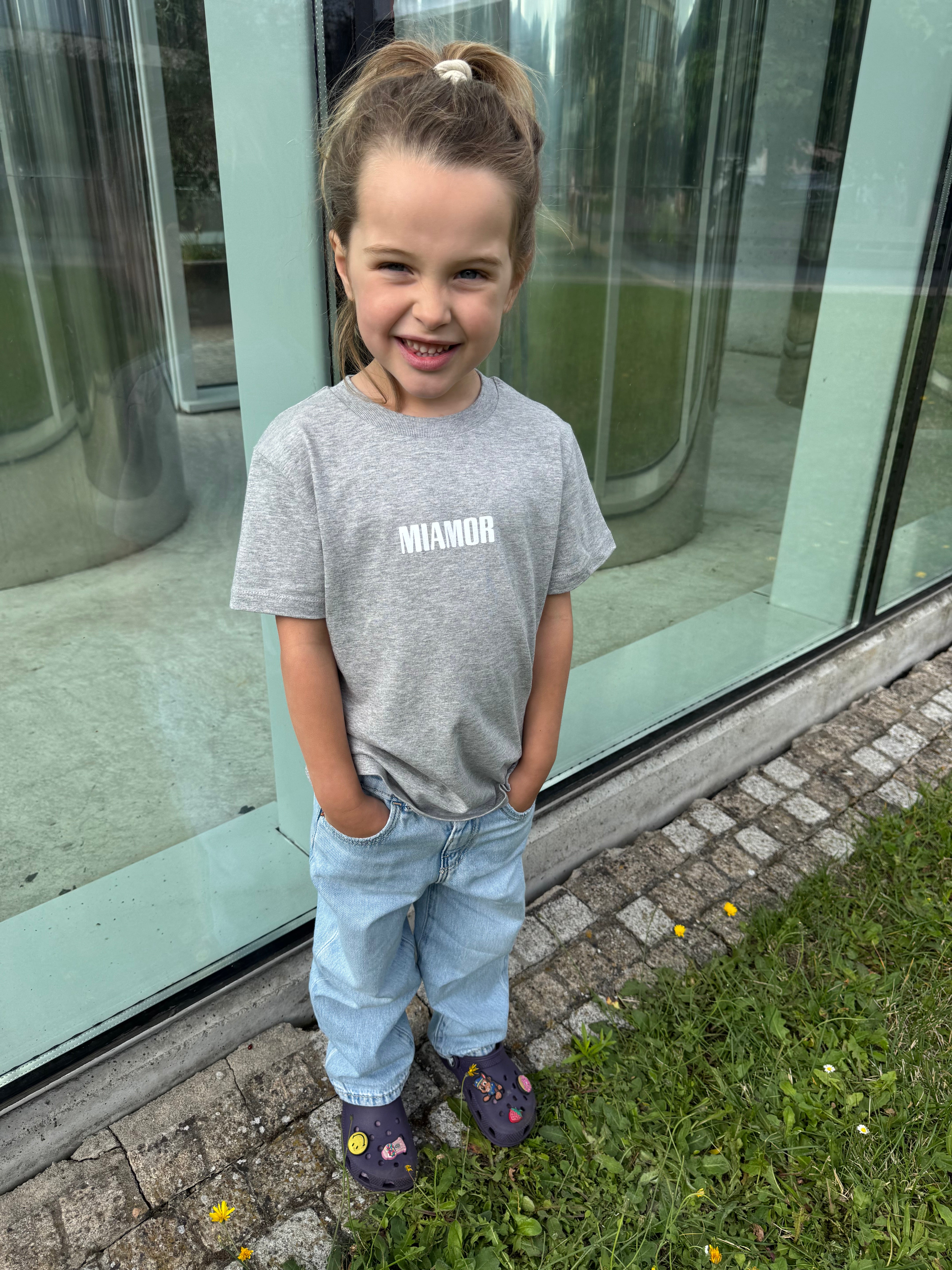 NEW - Mini miamor tee heather grey - White