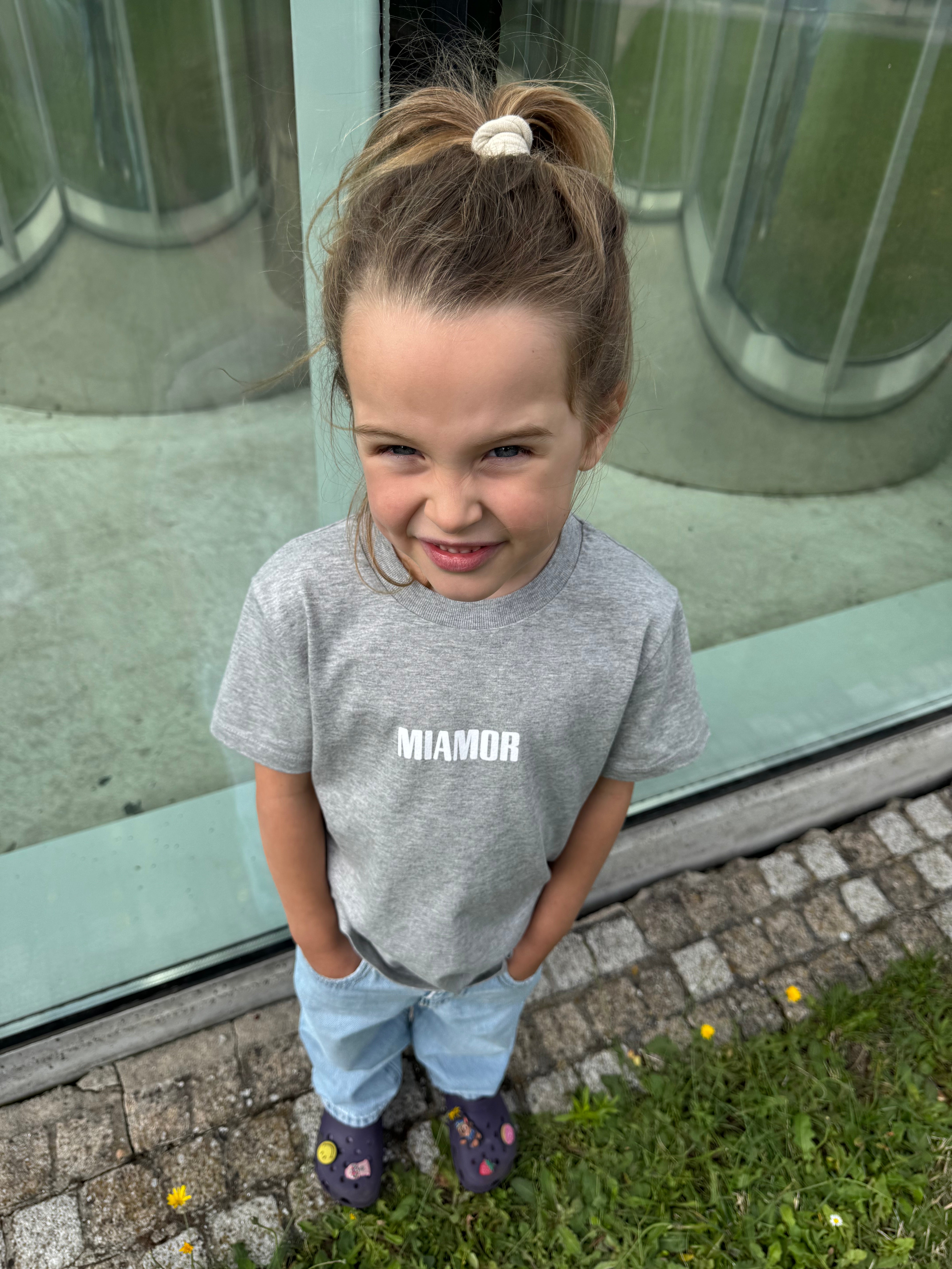 NEW - Mini miamor tee heather grey - White