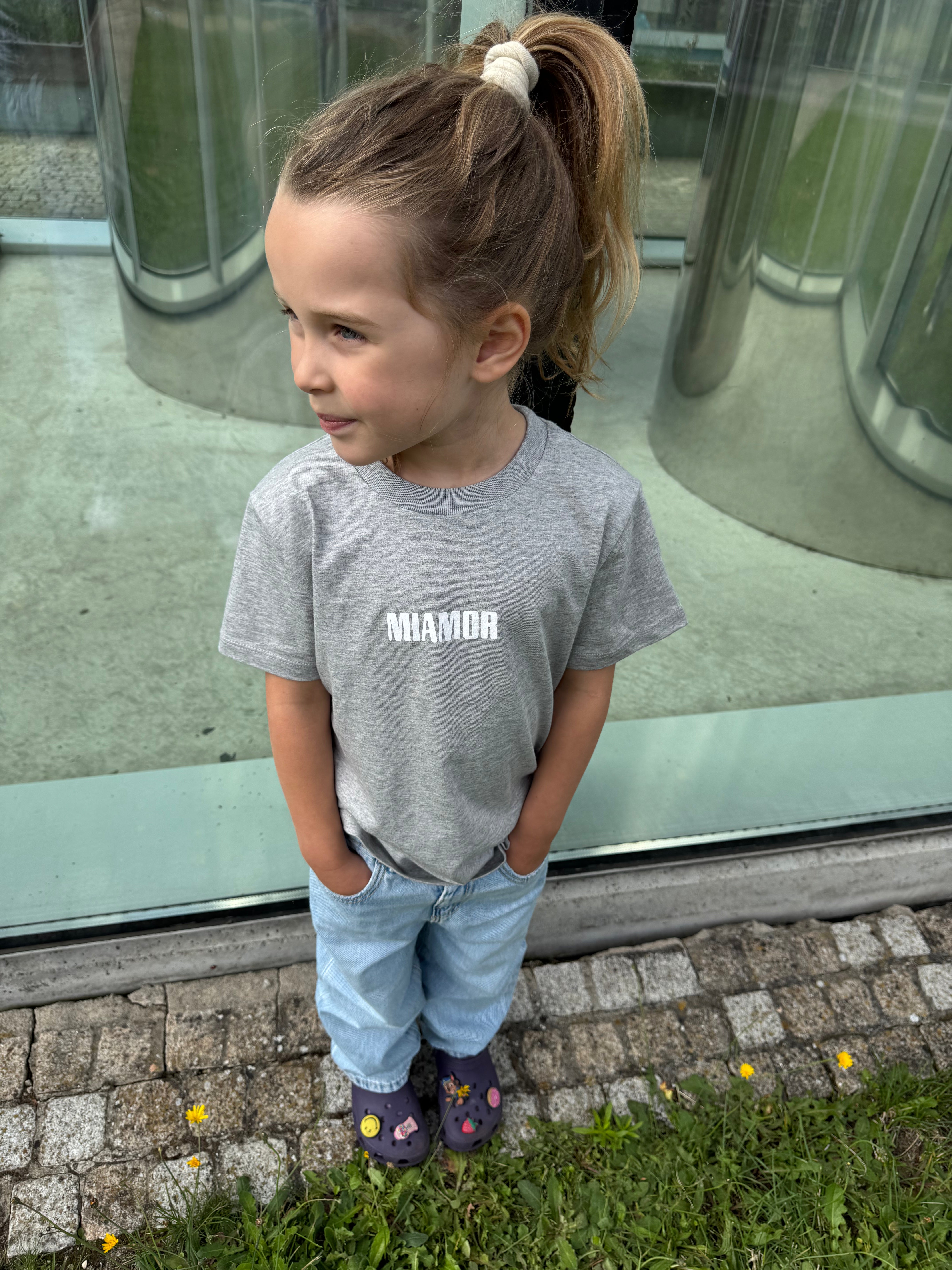 NEW - Mini miamor tee heather grey - White