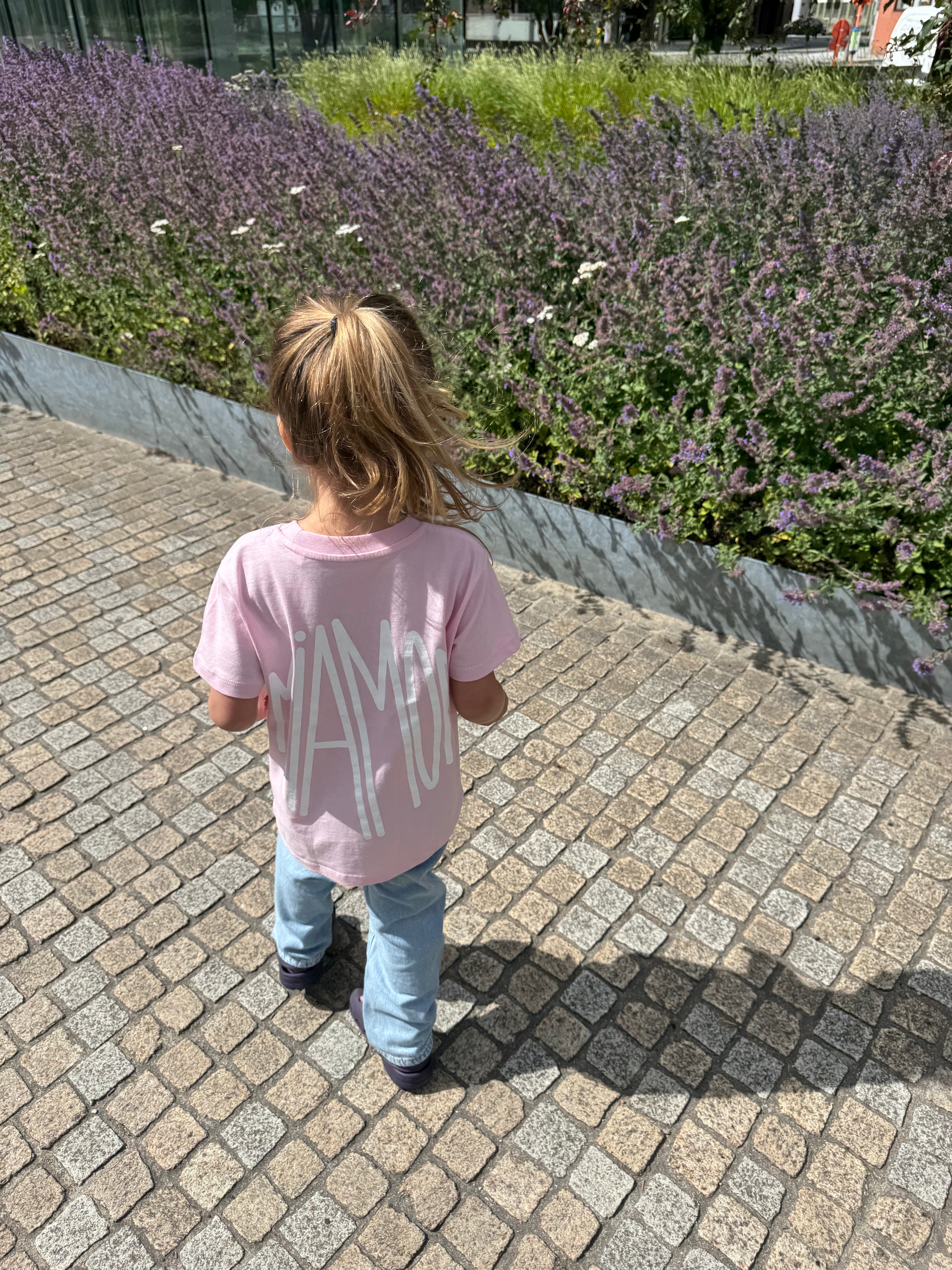 NEW - Mini miamor tee cotton pink - White