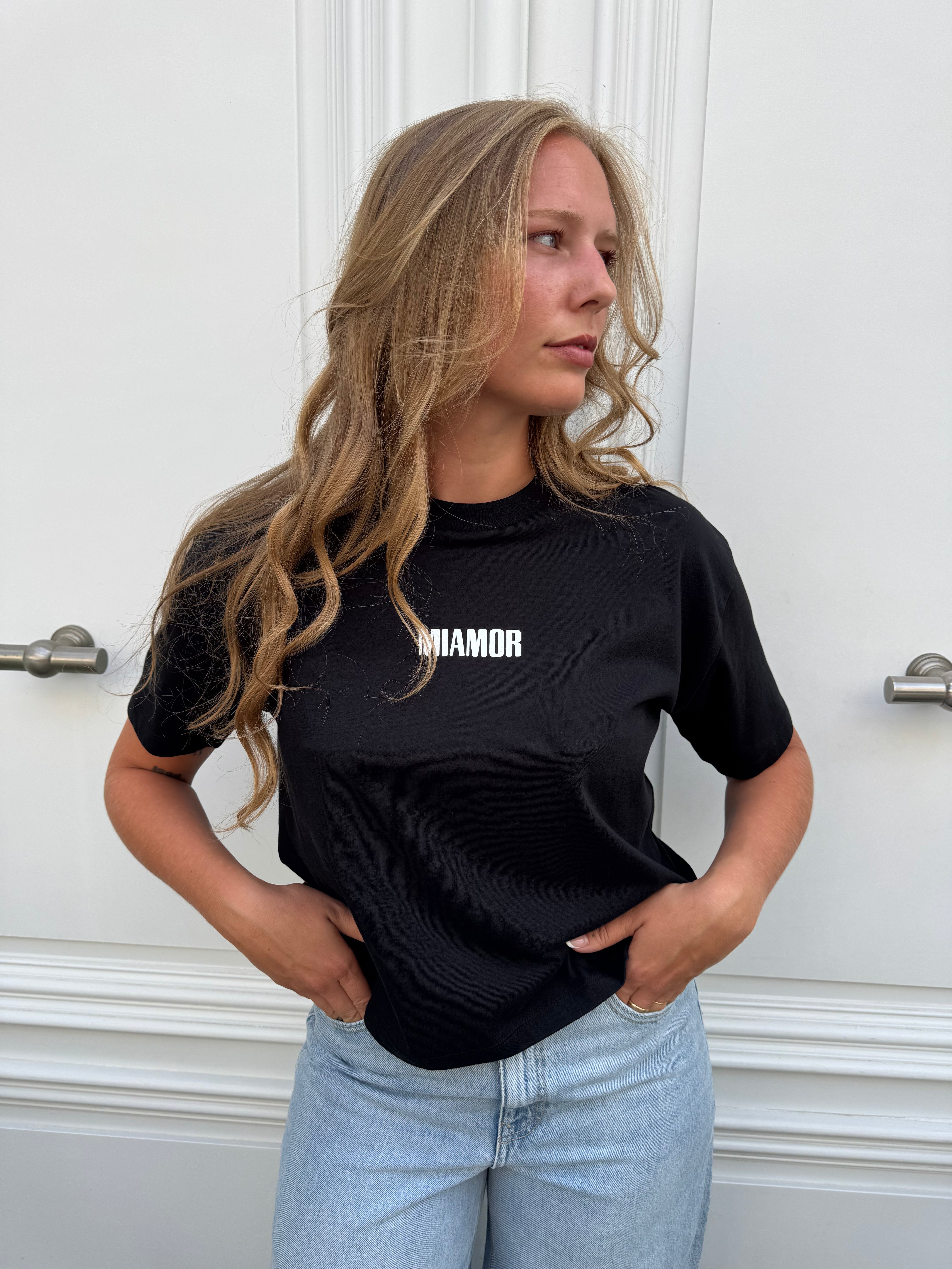 Miamor women's box tee black - white