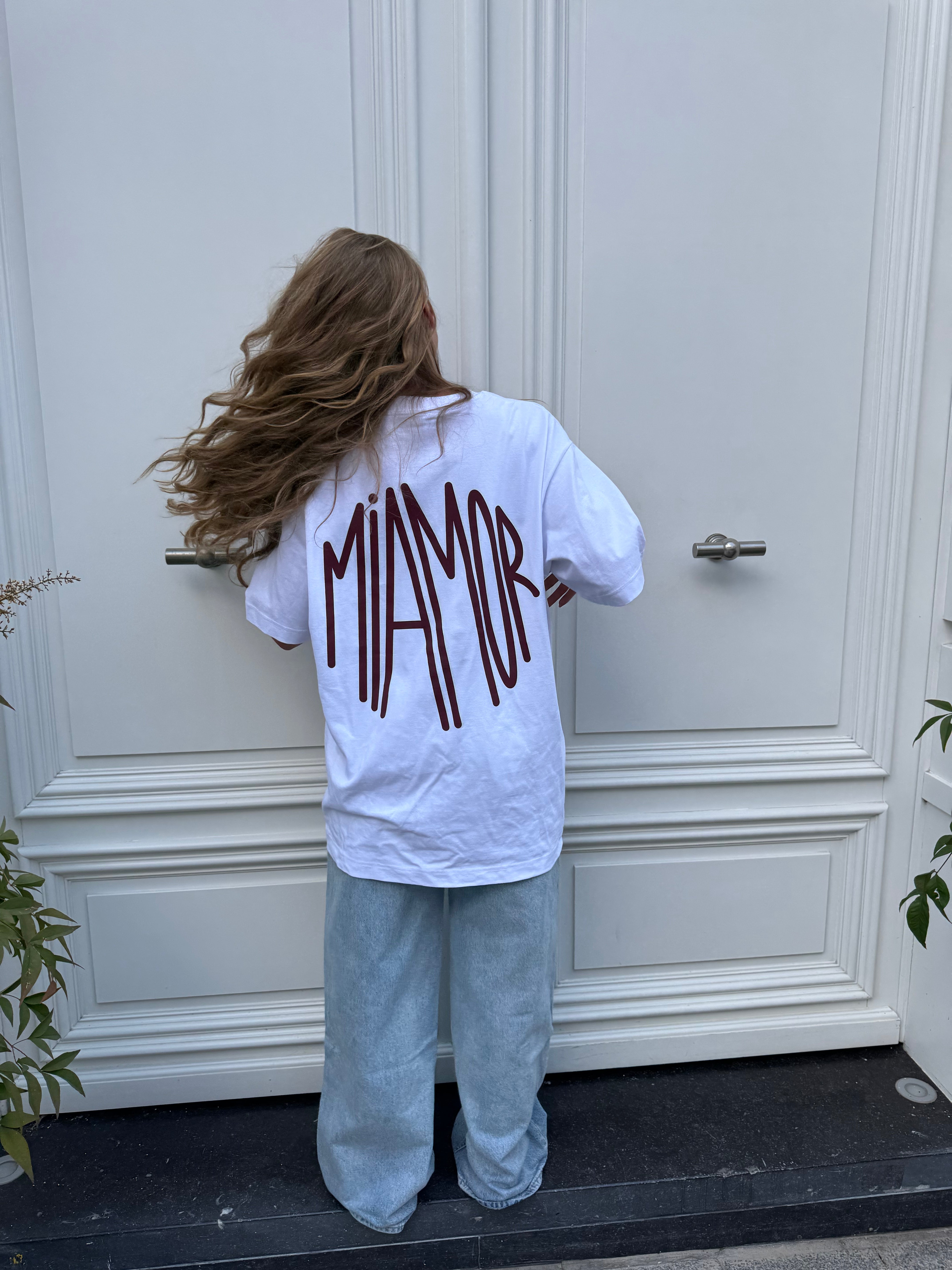 Miamor supreme unisex tee - white, burgundy