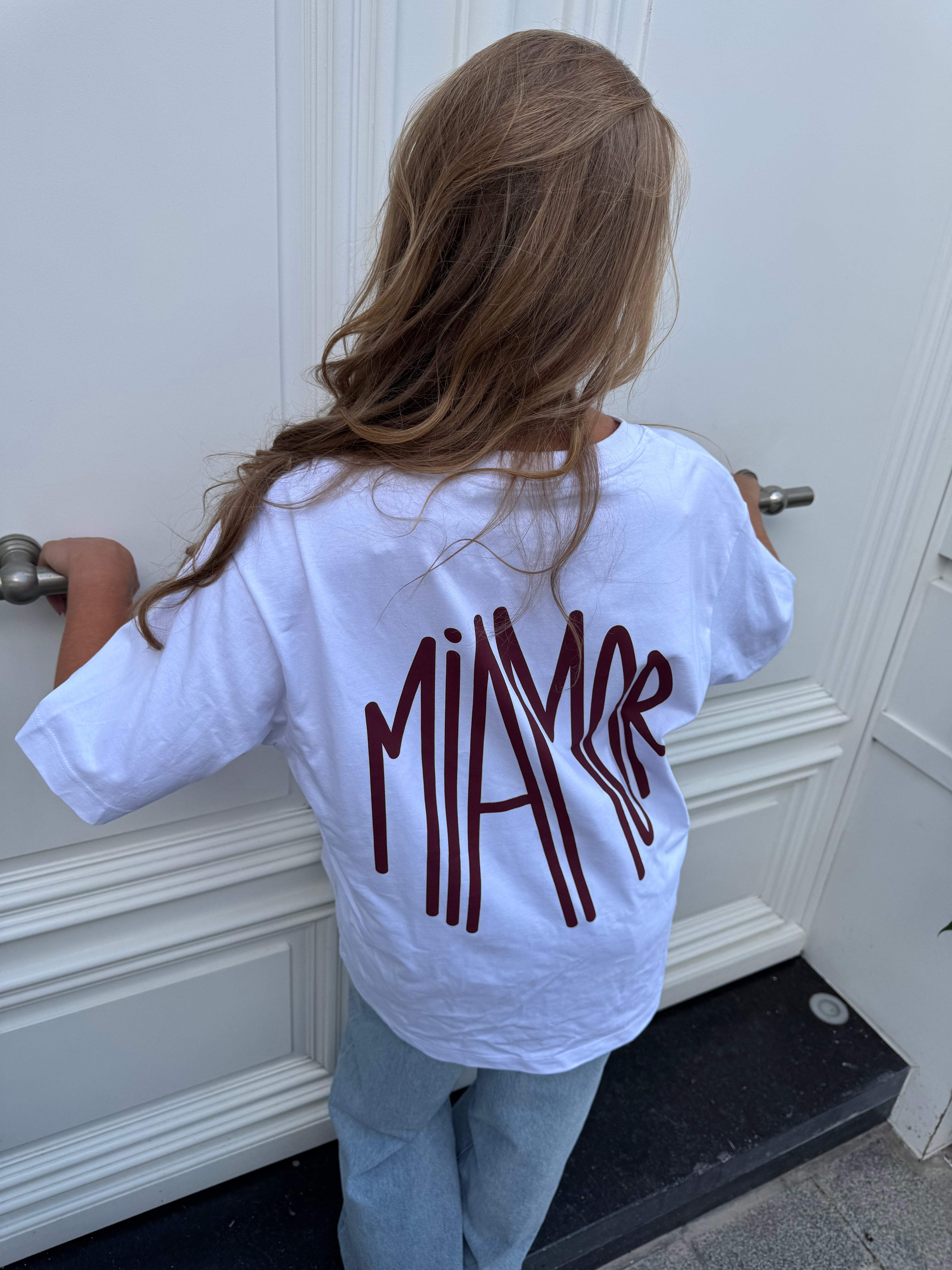 Miamor supreme unisex tee - white, burgundy