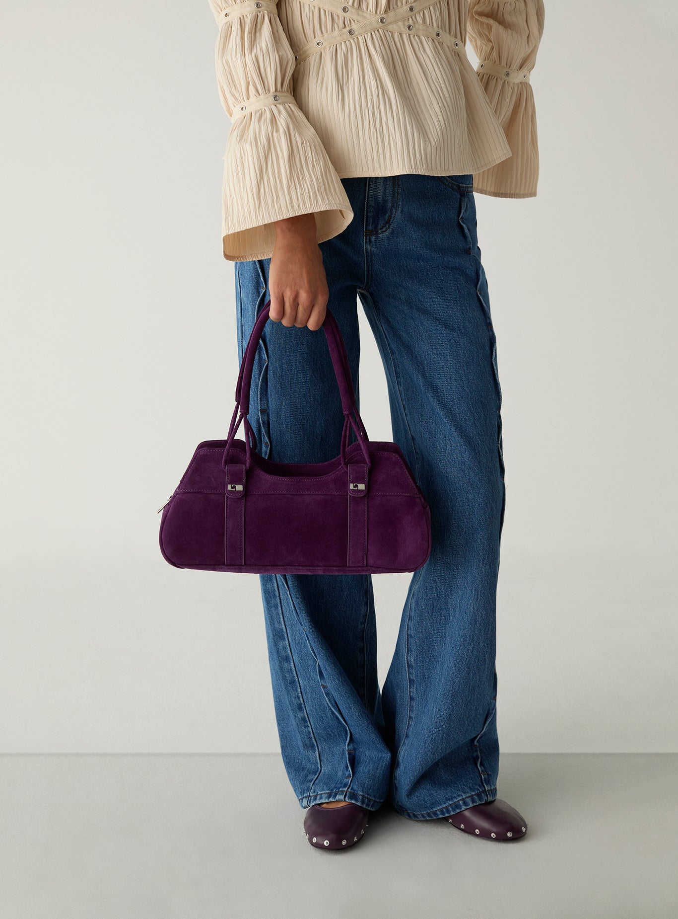 Jane suede bag - Aubergine