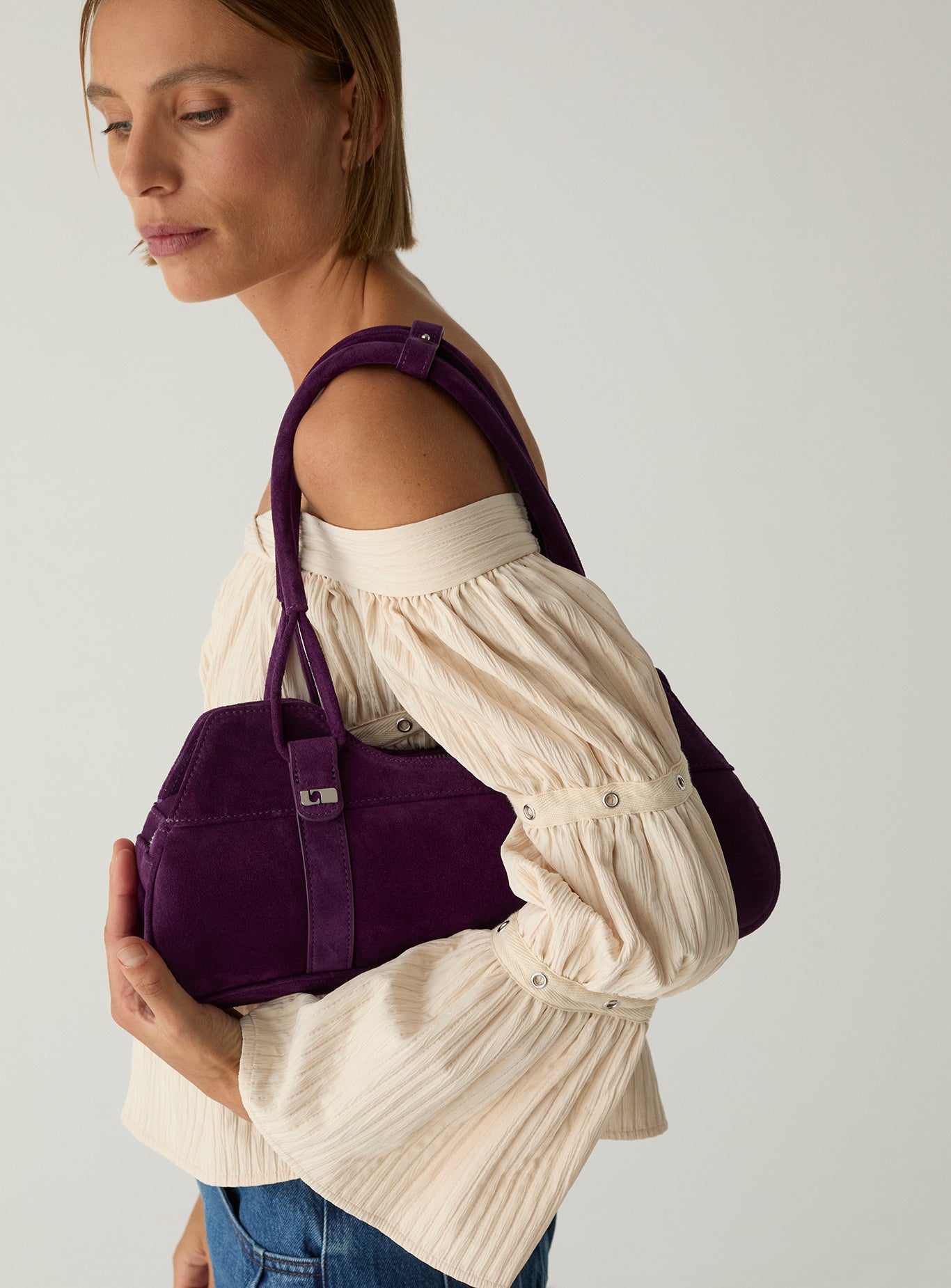 Jane suede bag - Aubergine