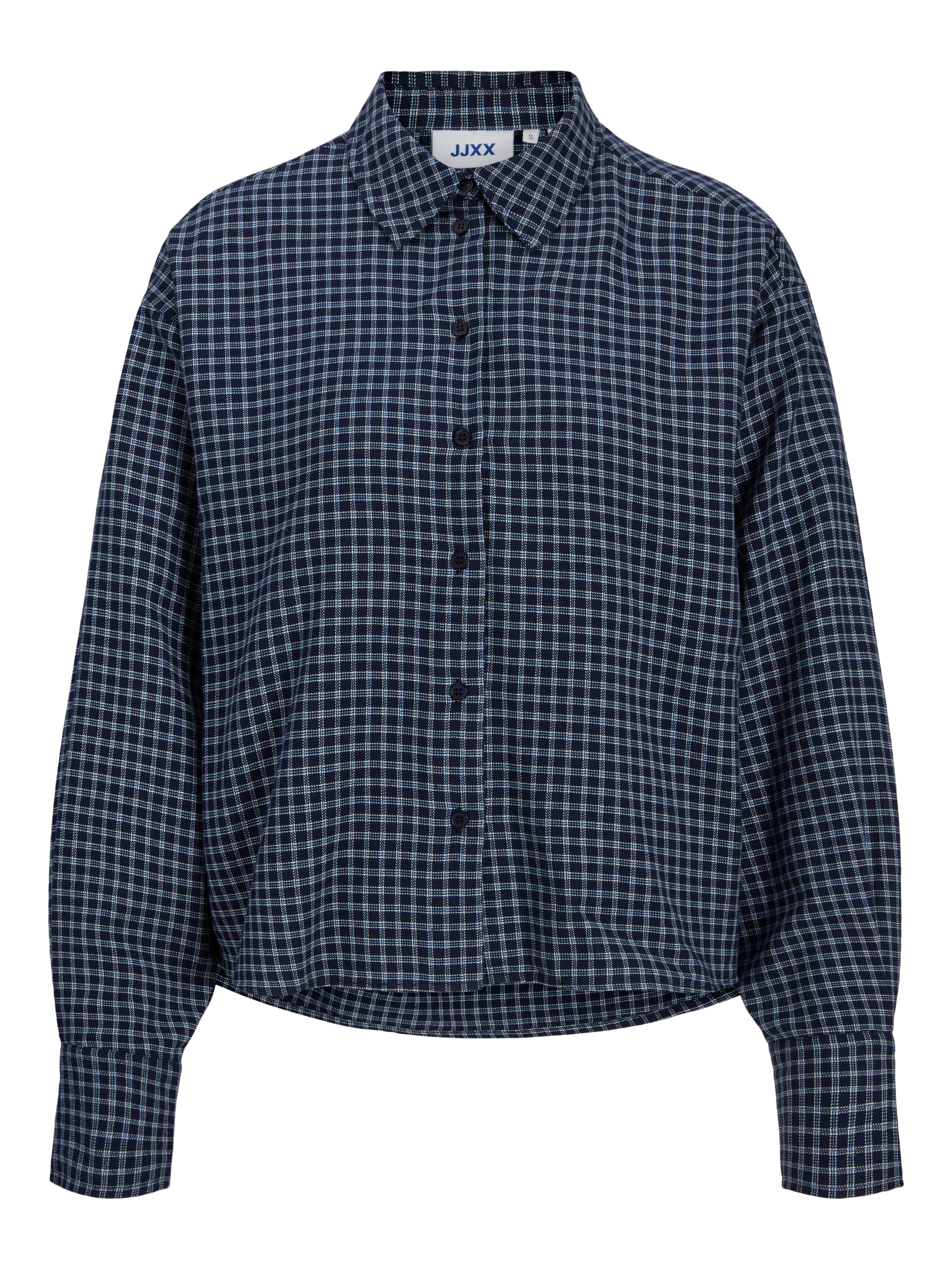 JXJAMIE CHECK FLANNEL LS SHORT SHIRT - NAVY NIGHT SKY