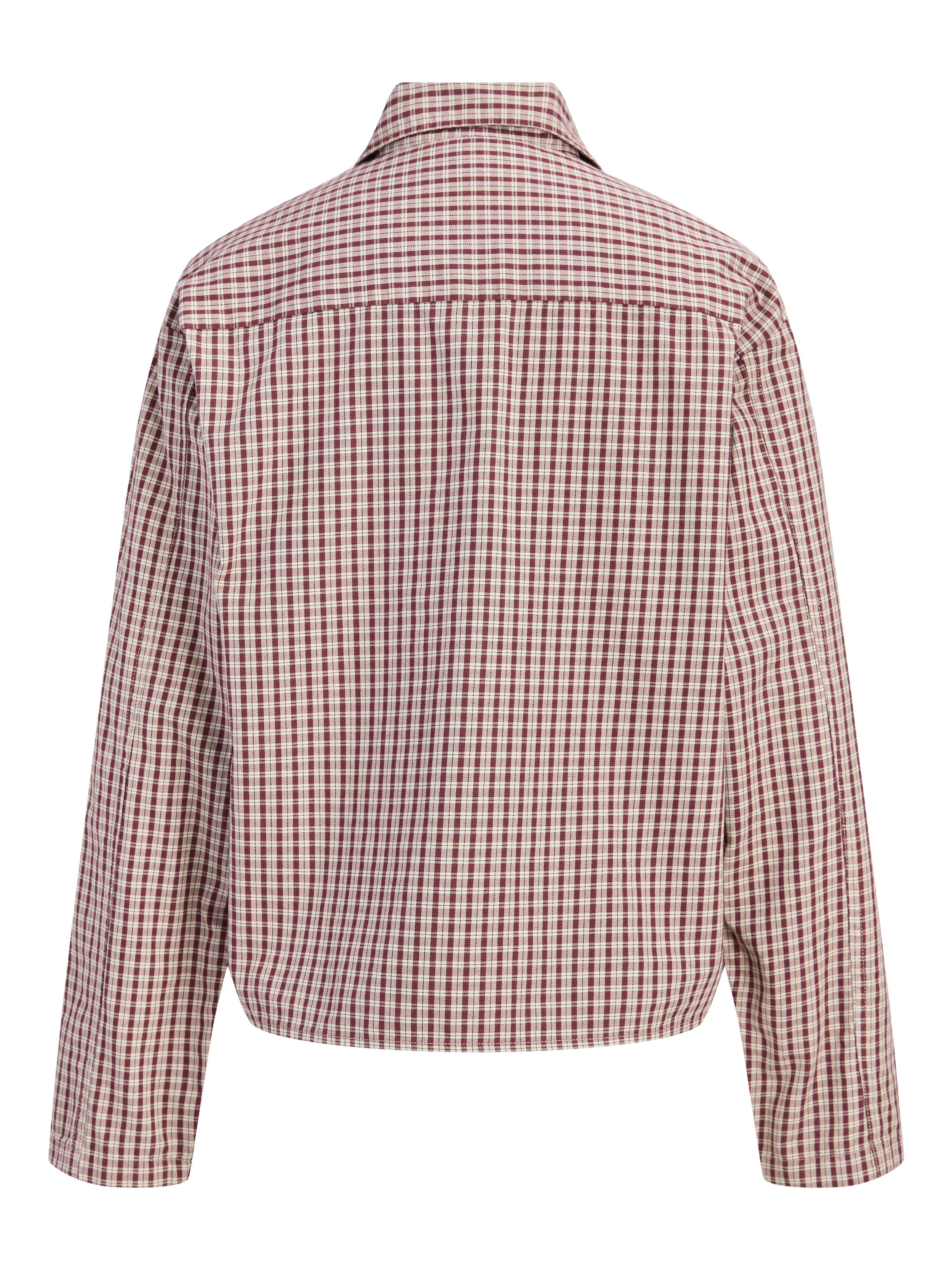 JXASTA LS CLEAN CHECK SHIRT - CHOCOLATE BURGUNDY