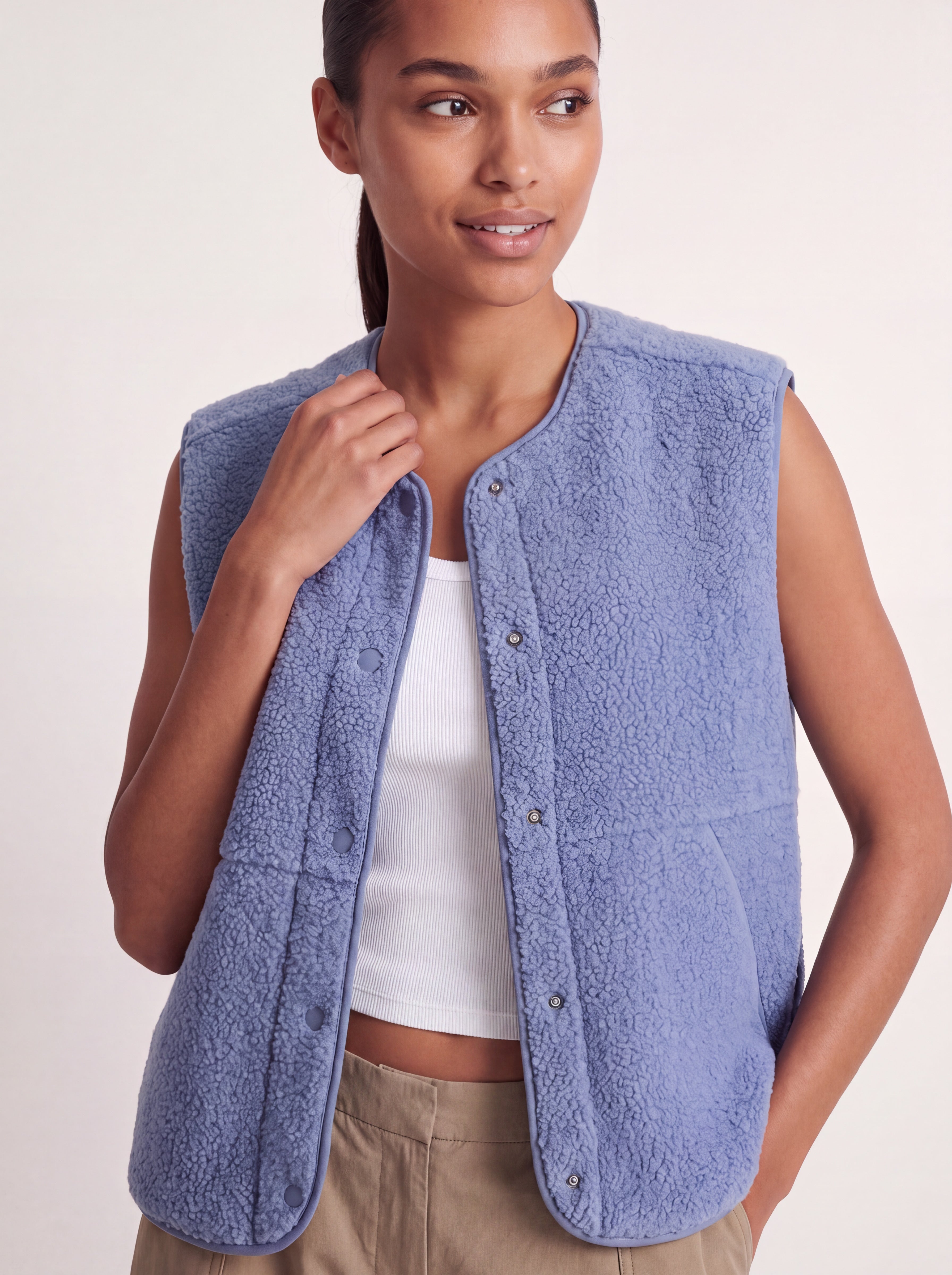 JXVERA TEDDY VEST - COUNTRY BLUE