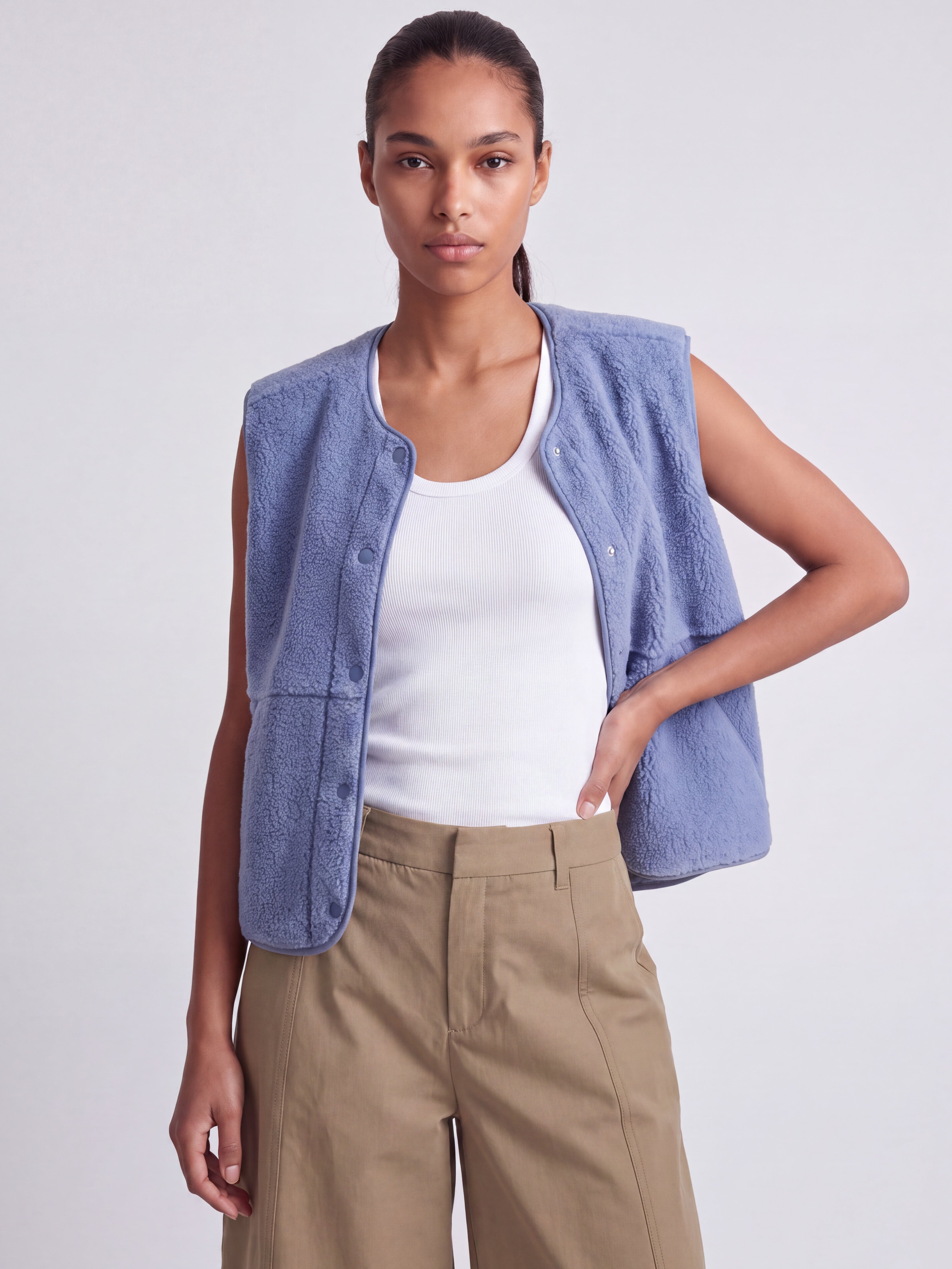 JXVERA TEDDY VEST - COUNTRY BLUE