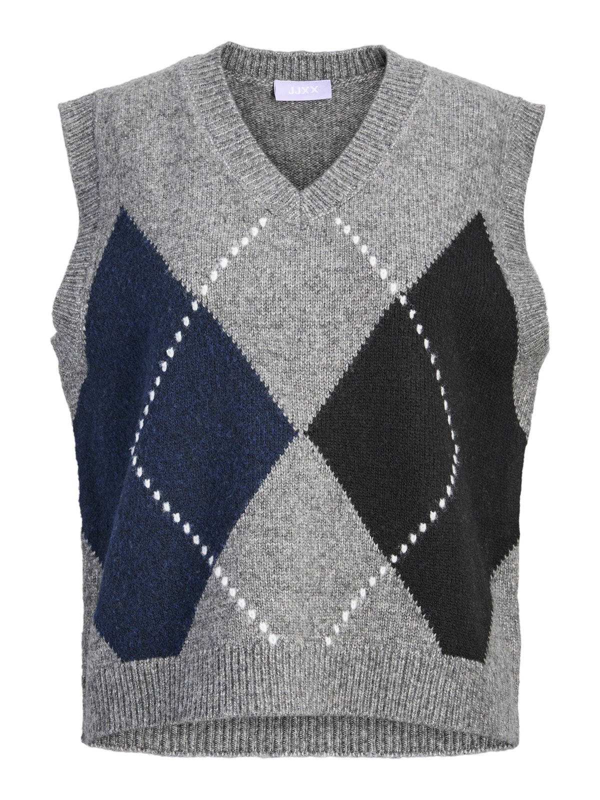 JXHARVI VEST KNIT - DARK GREY MELANGE