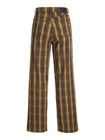 JXZOE SARAH WIDE CHECKED PANTS - BEECH / GREEN KAHKI