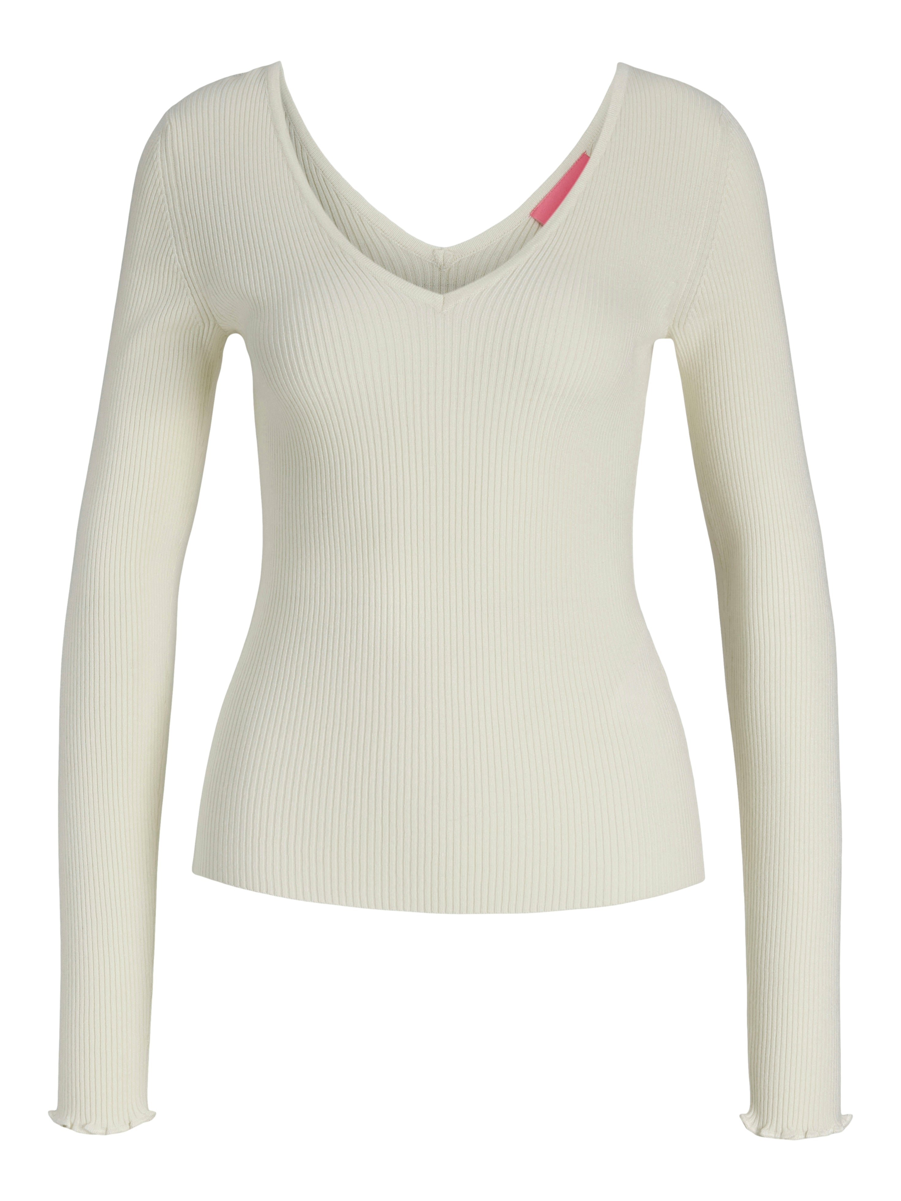 JXLINN V-NECK KNIT - VANILLA ICE