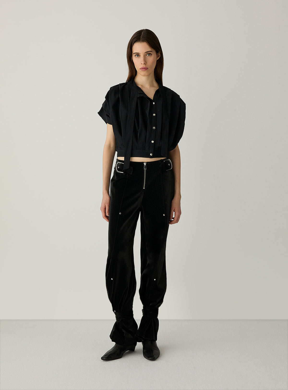 Kora pleated blouse - Black