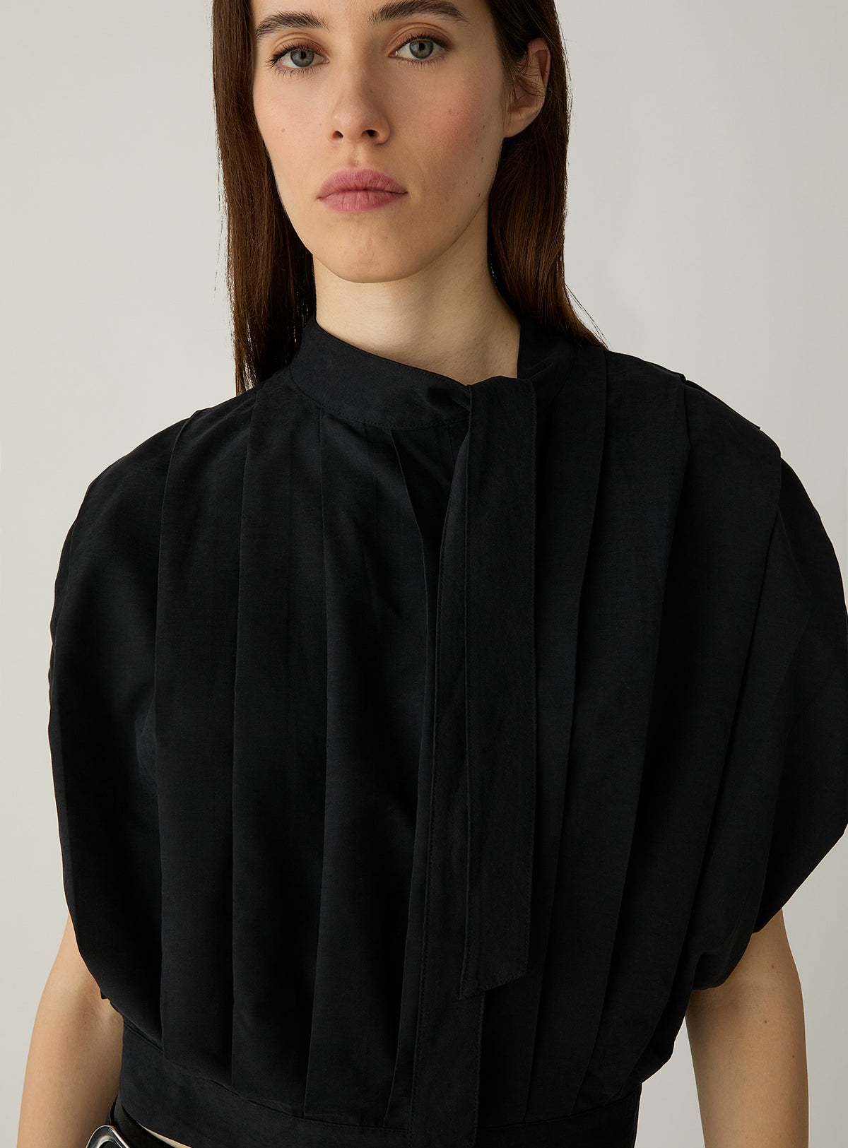 Kora pleated blouse - Black