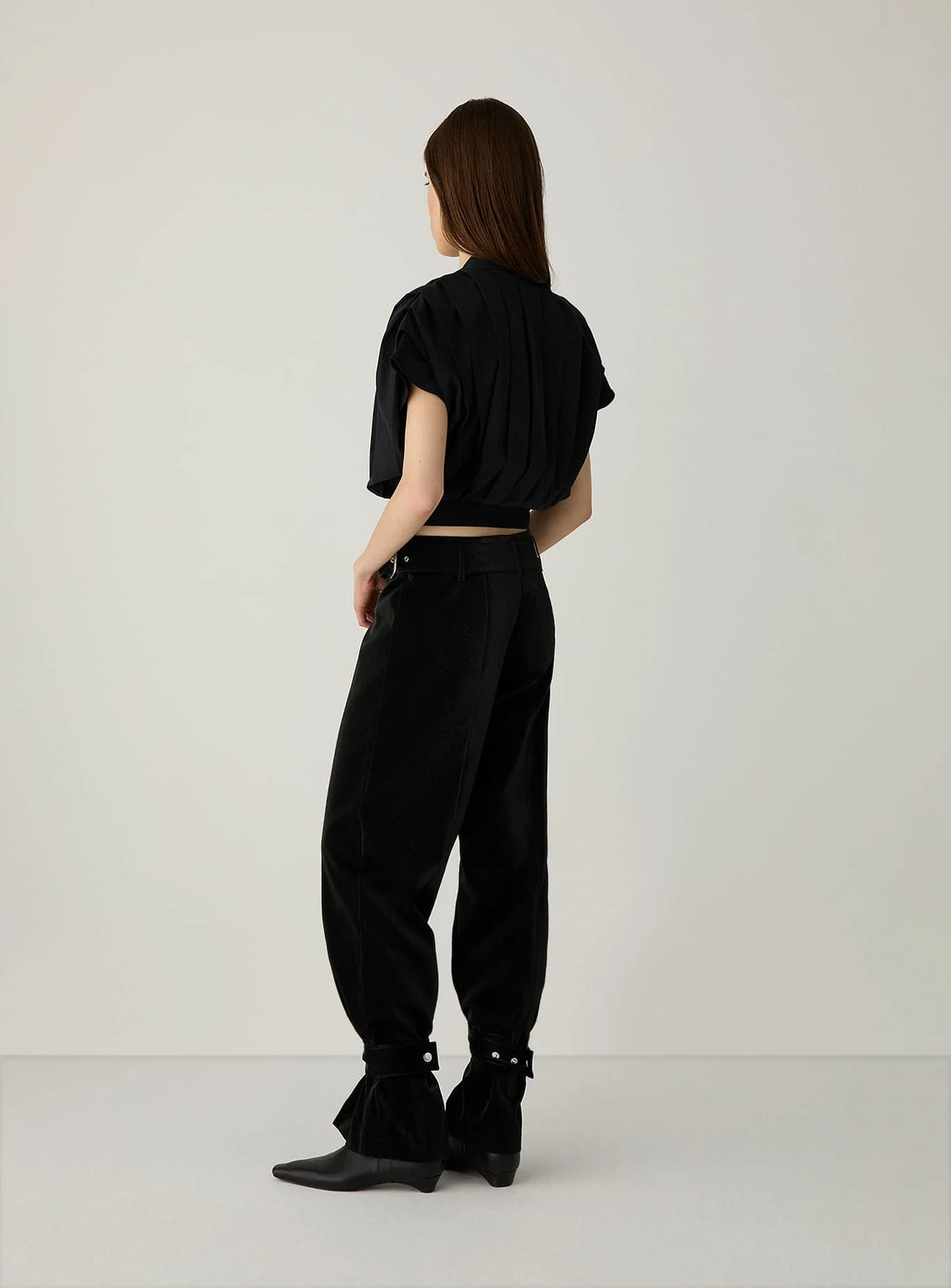 Kaori textured pants - Black