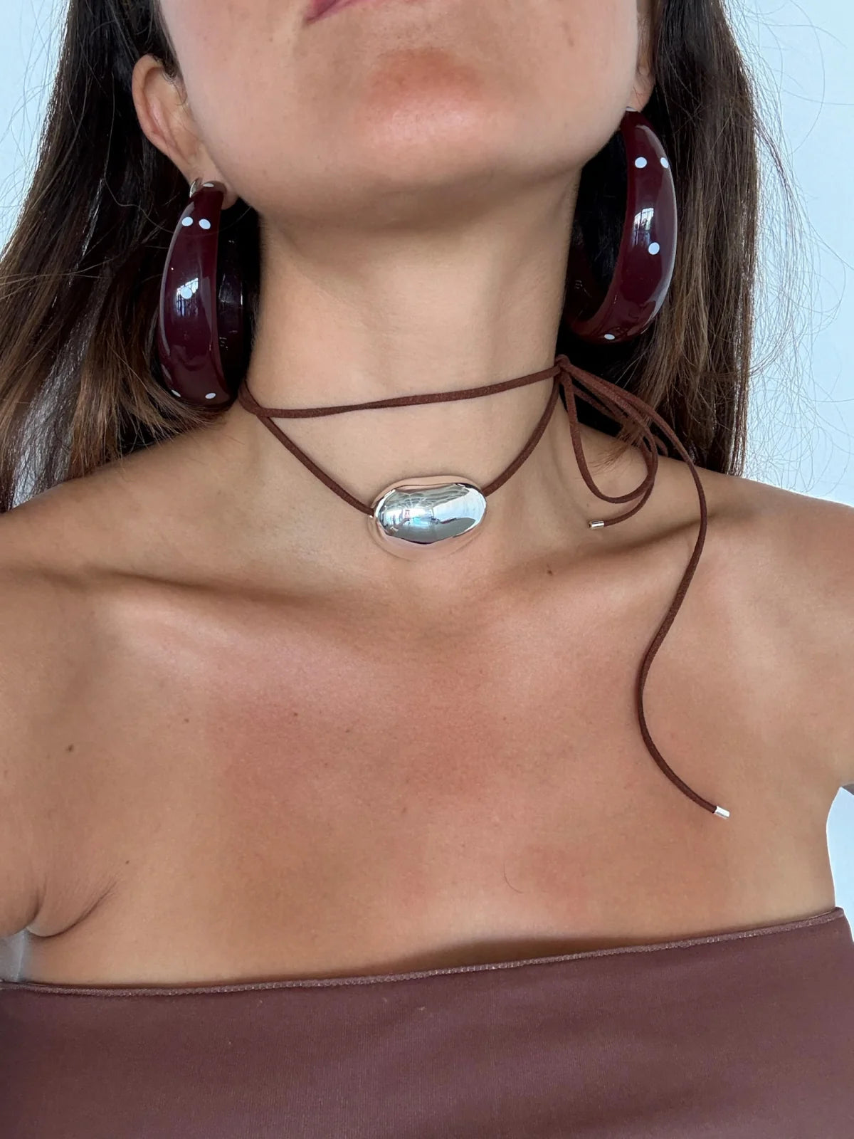 Mari Carmen garnet hoops