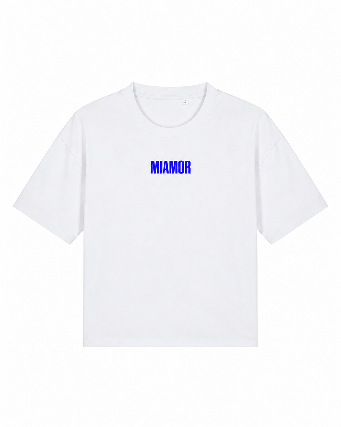 Miamor Women’s Box Tee – White / Royal Blue