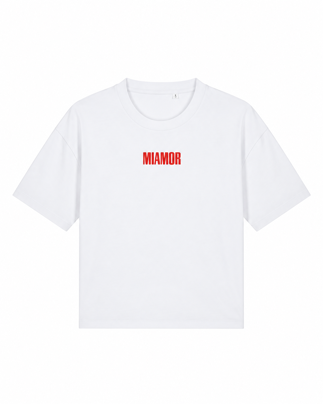 Miamor Women’s Box Tee – White / Red