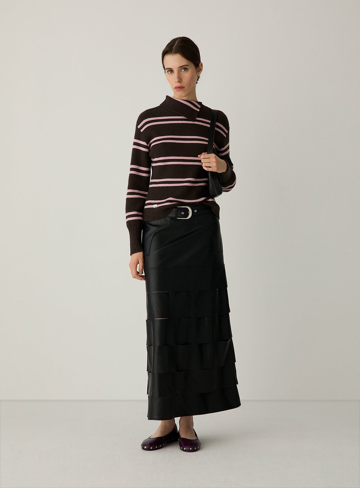 NOLIE BROWN STRIPED KNIT