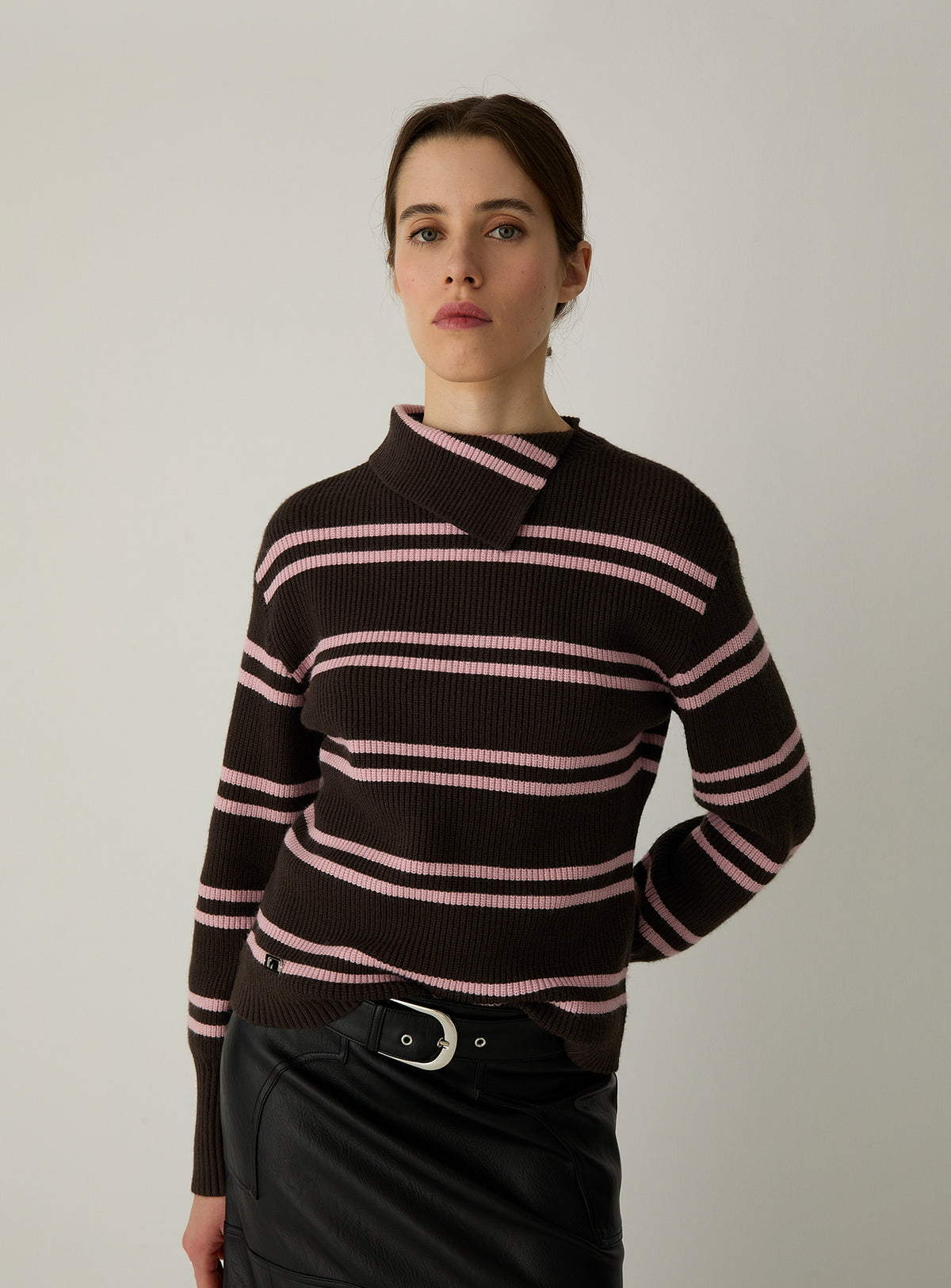 NOLIE BROWN STRIPED KNIT