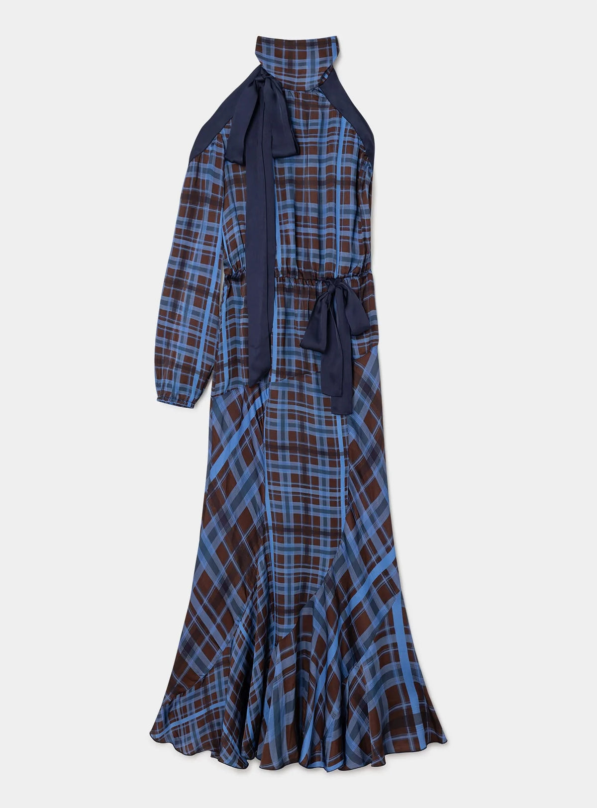 PEARL BROWN SQUARED LONG  DRESS