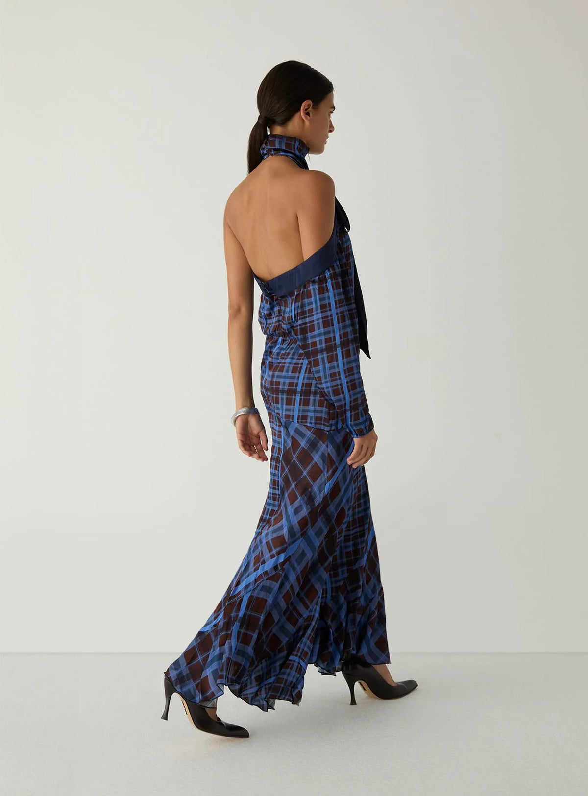 PEARL BROWN SQUARED LONG  DRESS