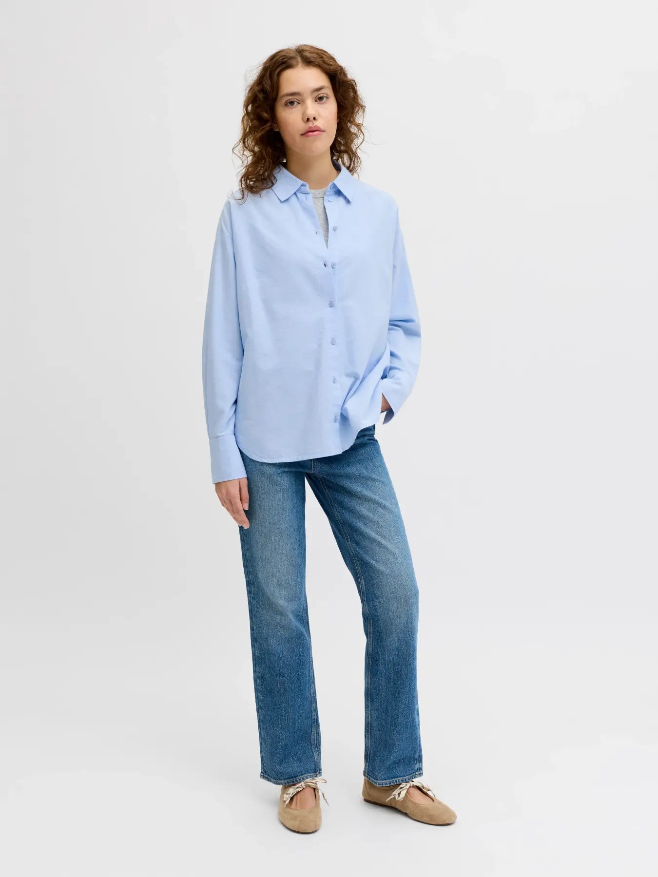 JXLEA OXFORD LS SHIRT - SKYWAY