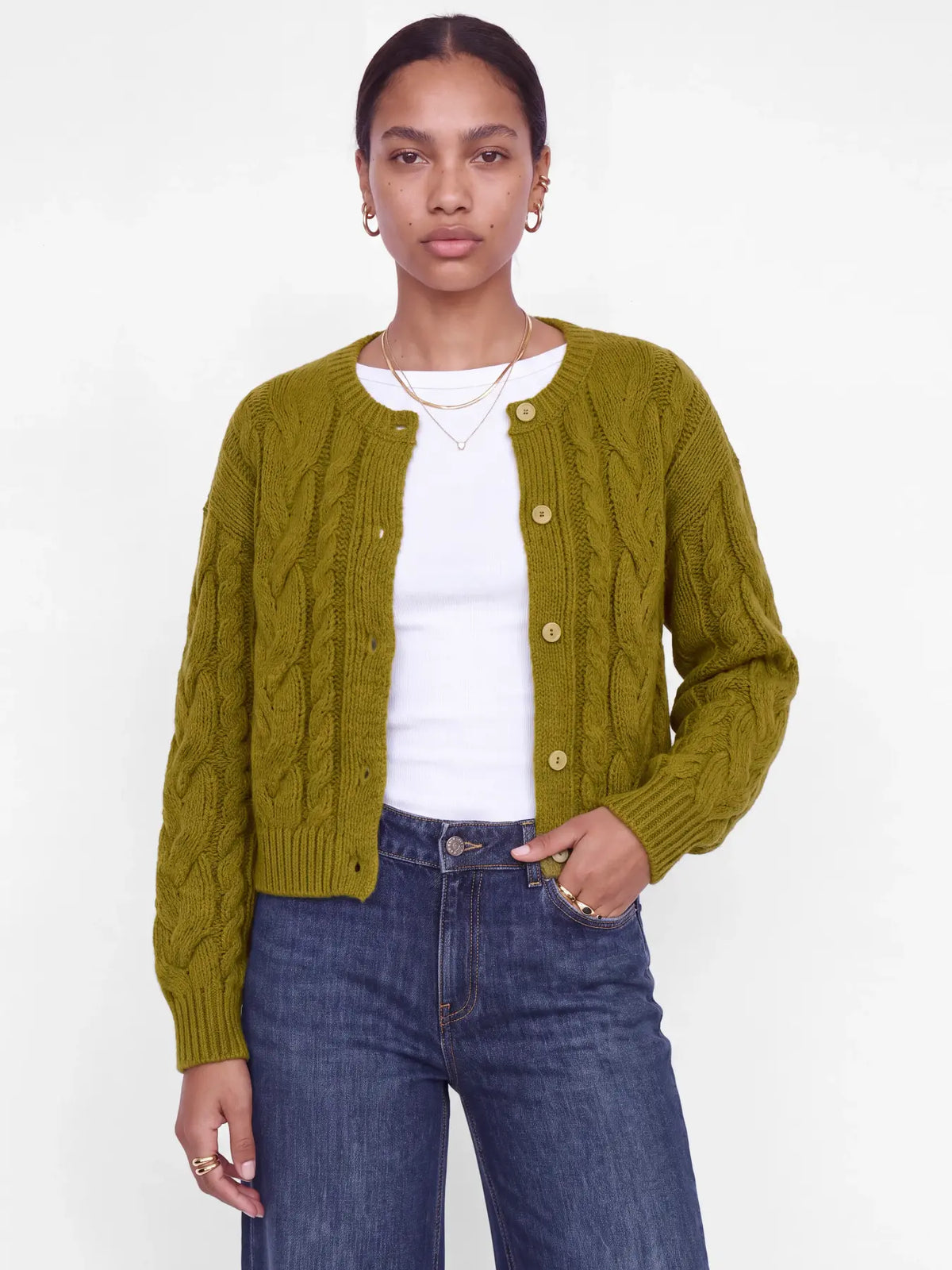 JXMAGDA CARDIGAN KNIT - GREEN MOSS