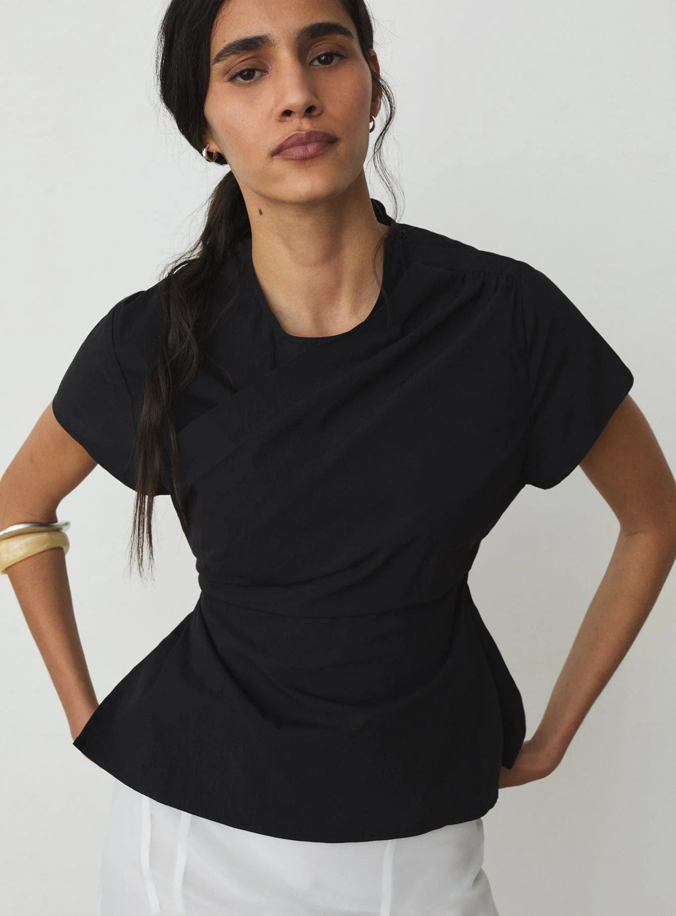 Raven asymmetric blouse - Black