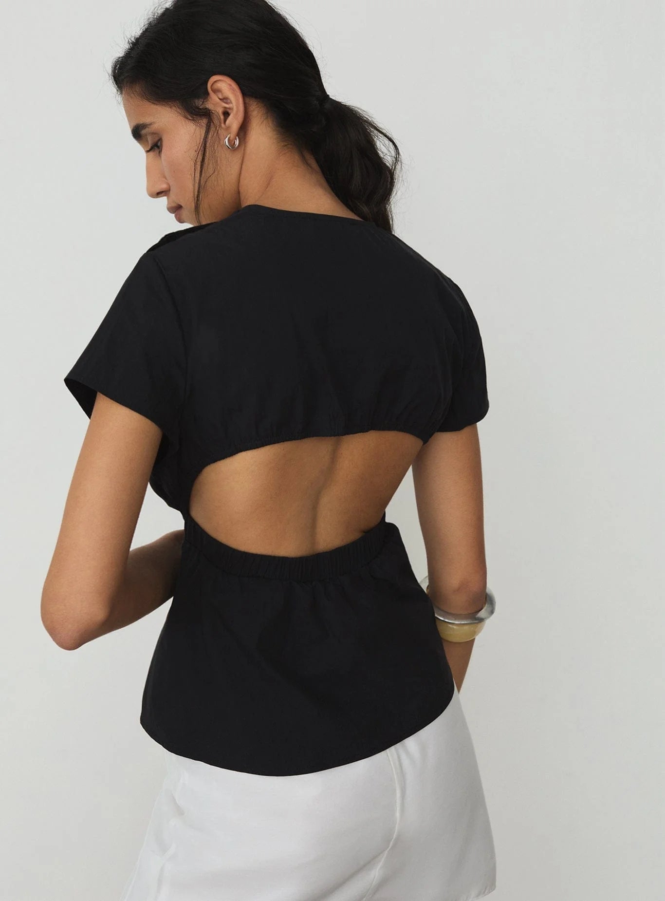 Raven asymmetric blouse - Black
