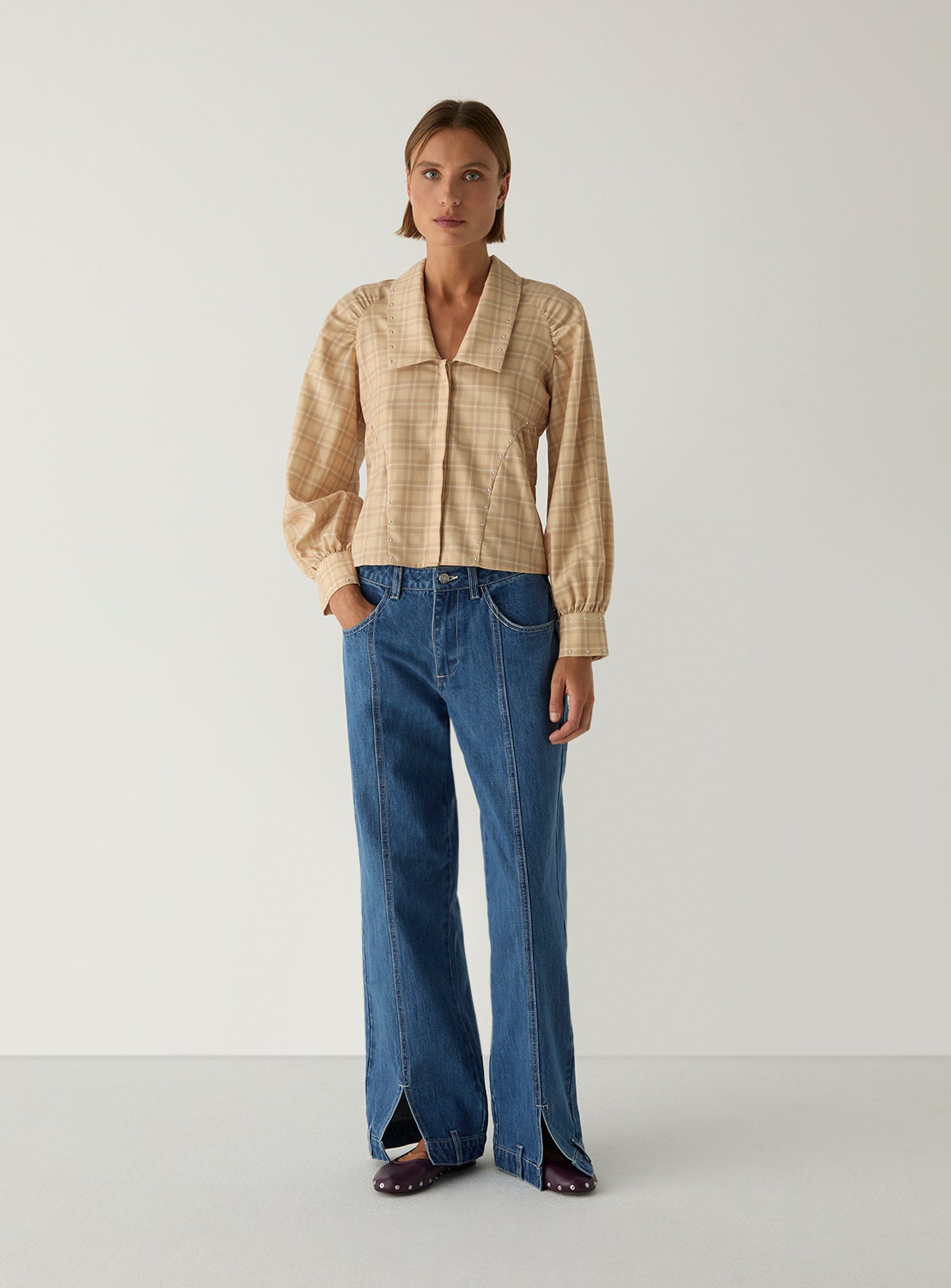 Rowan blouse - Beige squared