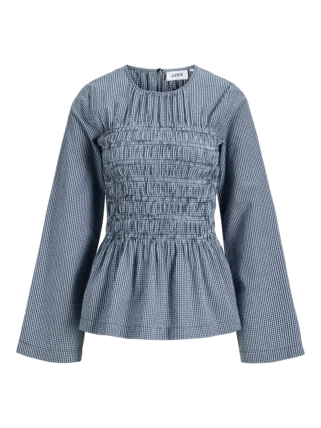 JXLINA SEERSUCKER SMOCK BLOUSE - SKYWAY NAVY