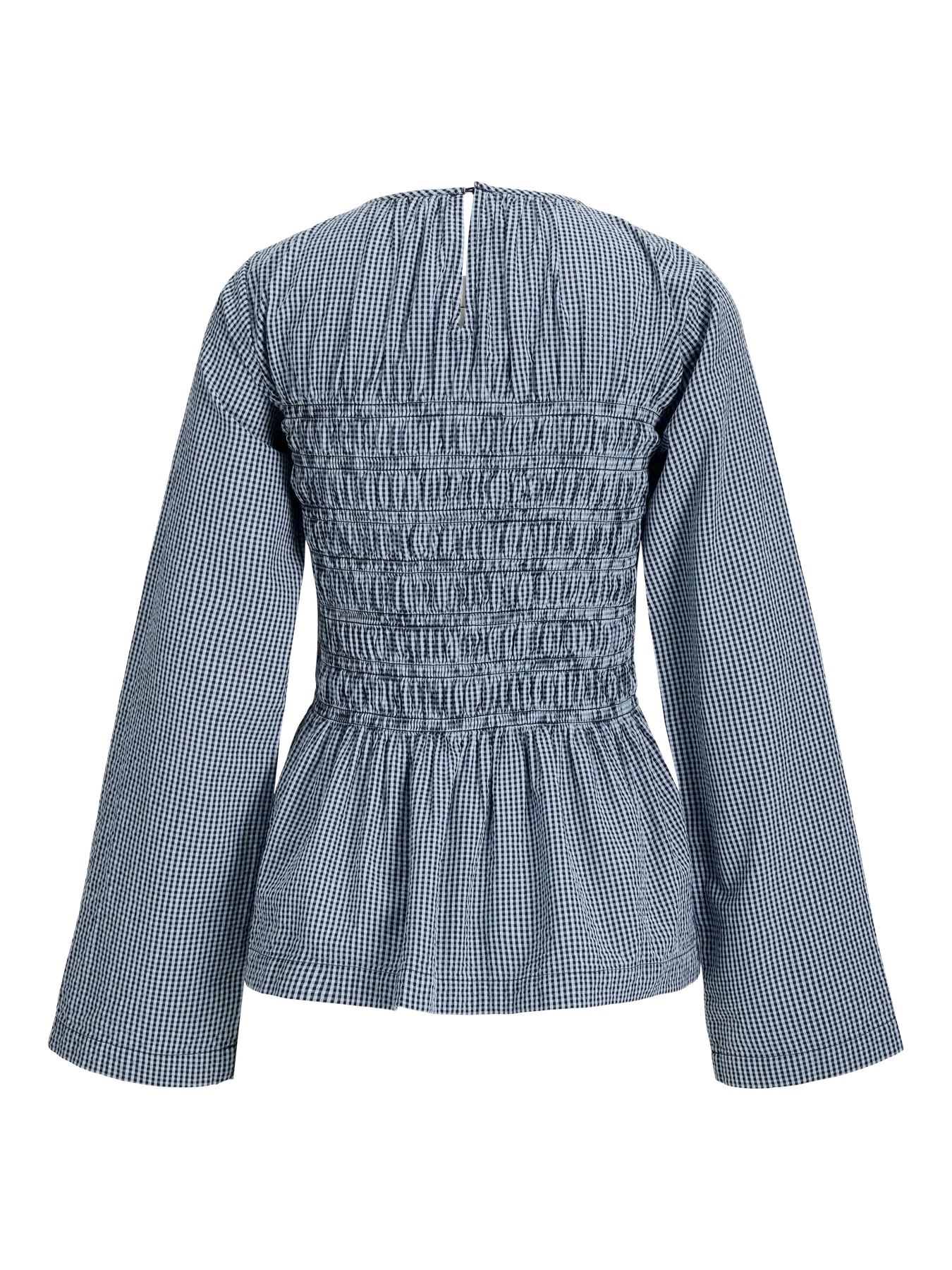 JXLINA SEERSUCKER SMOCK BLOUSE - SKYWAY NAVY