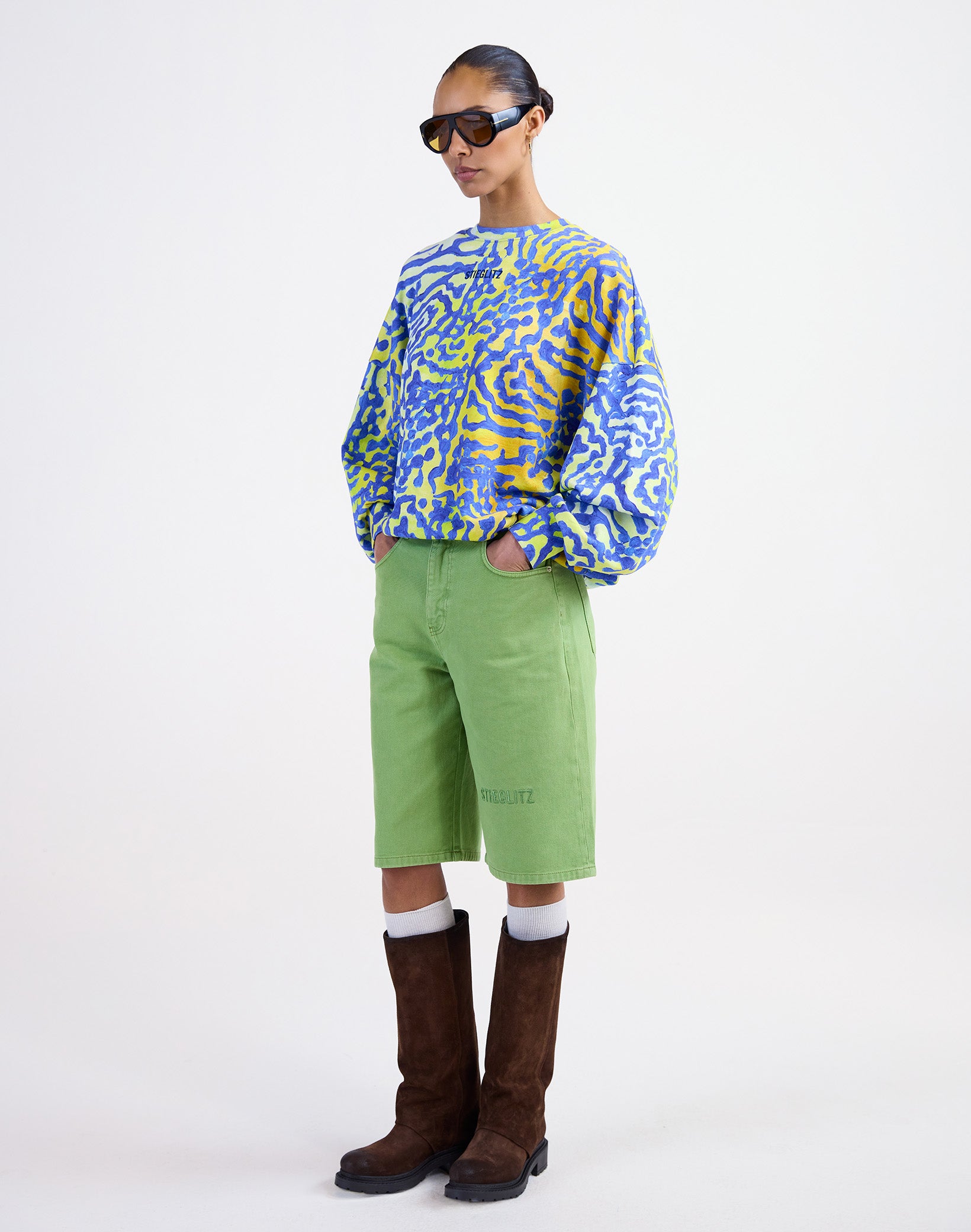 Alexio denim shorts - Green