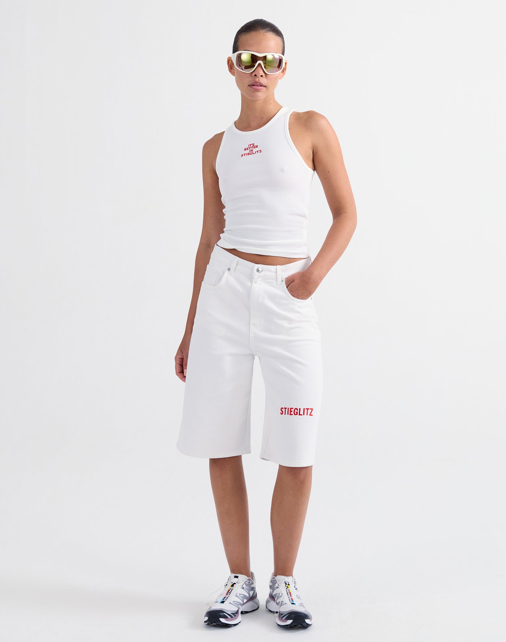 Leonor denim short - White