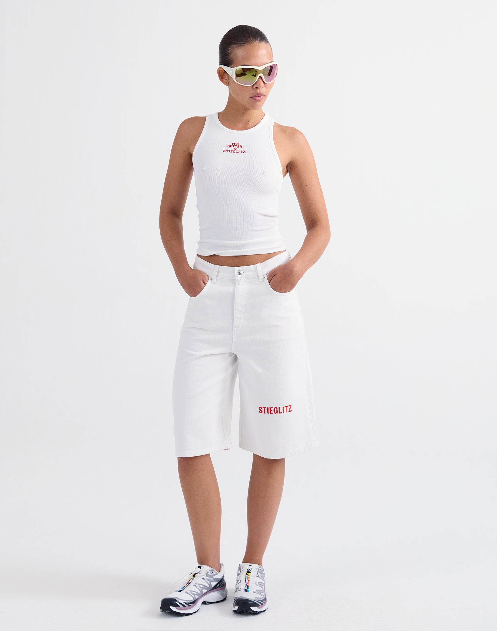 Leonor denim short - White