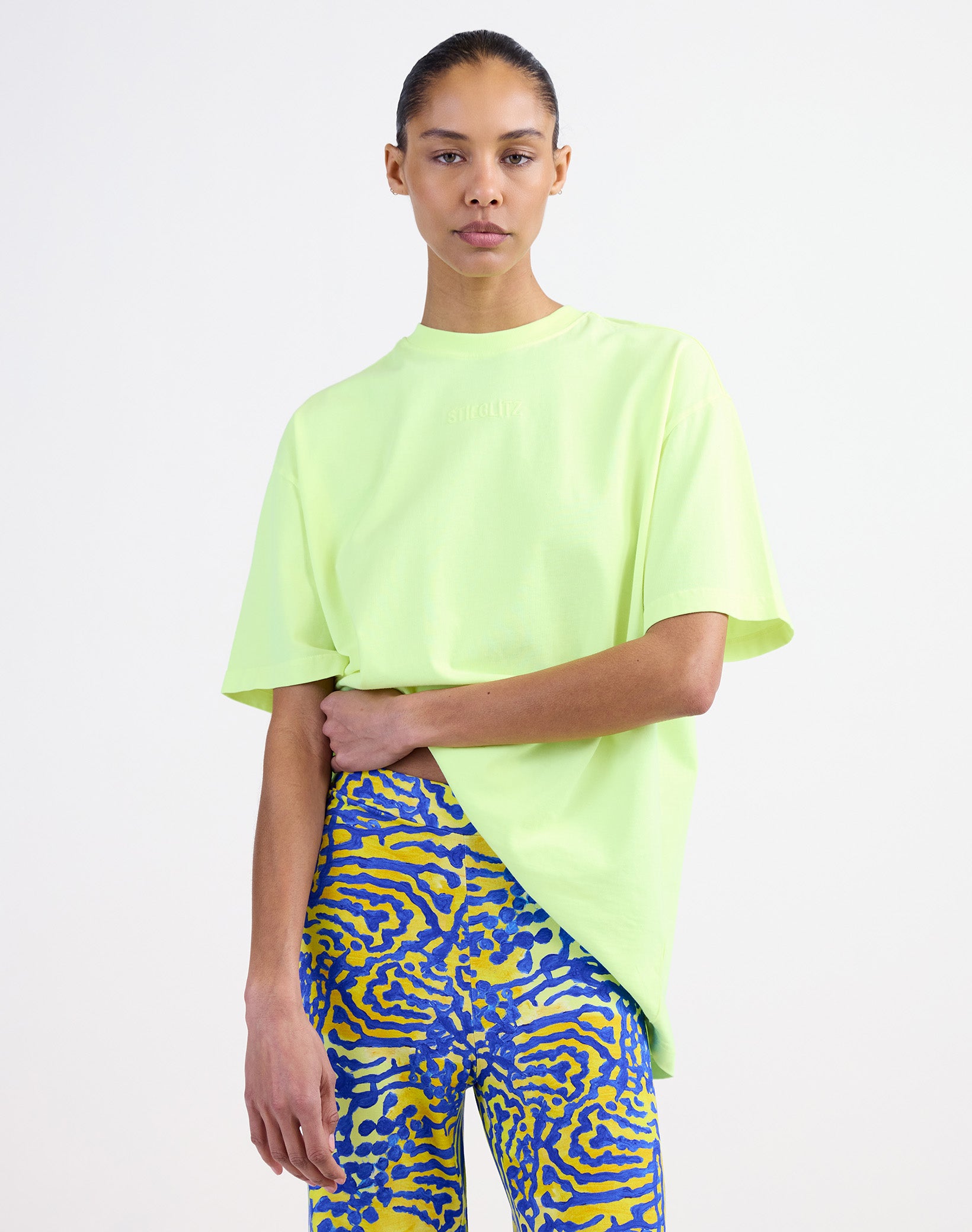Basic worn-out oversized t-shirt - Yellow
