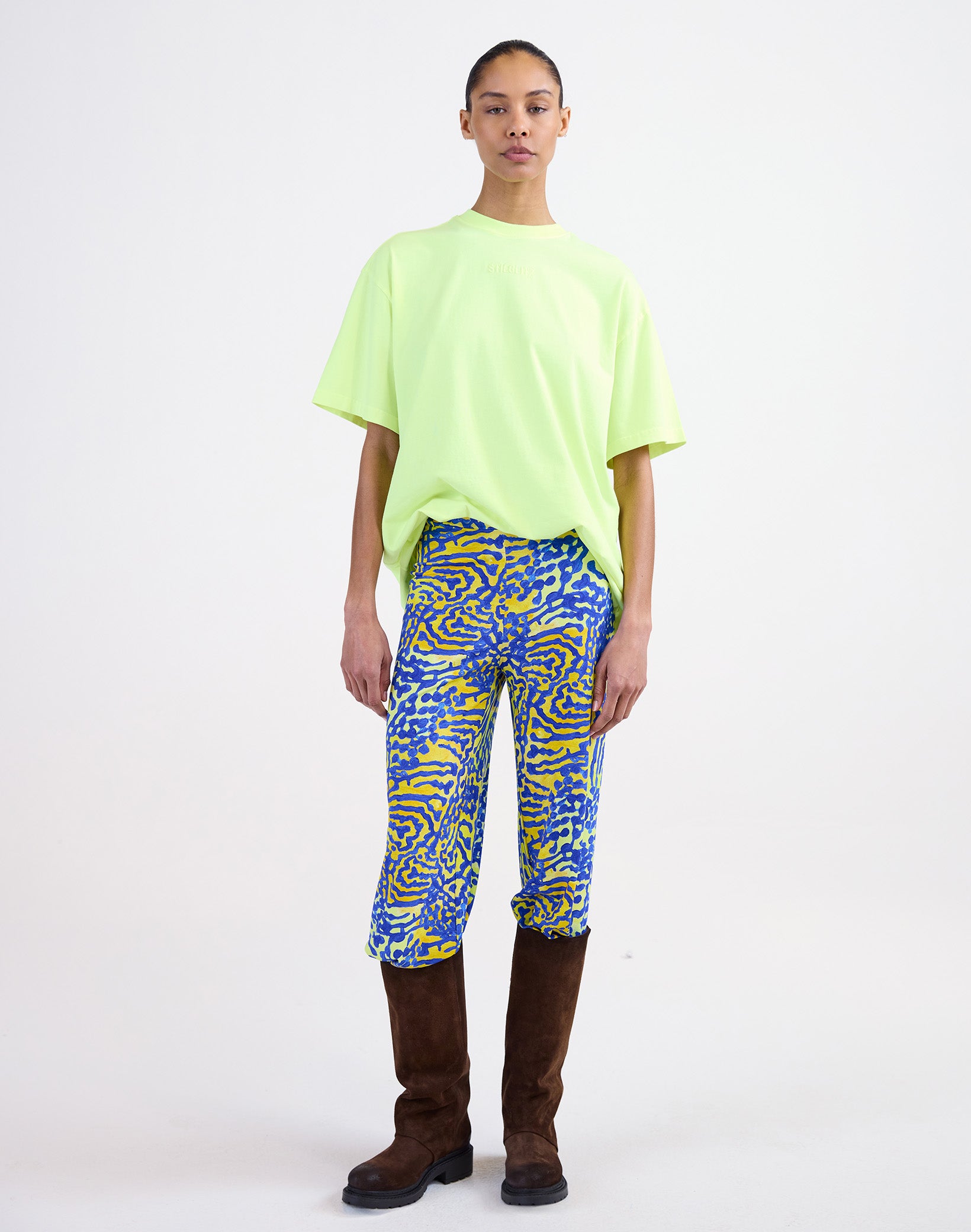 Basic worn-out oversized t-shirt - Yellow