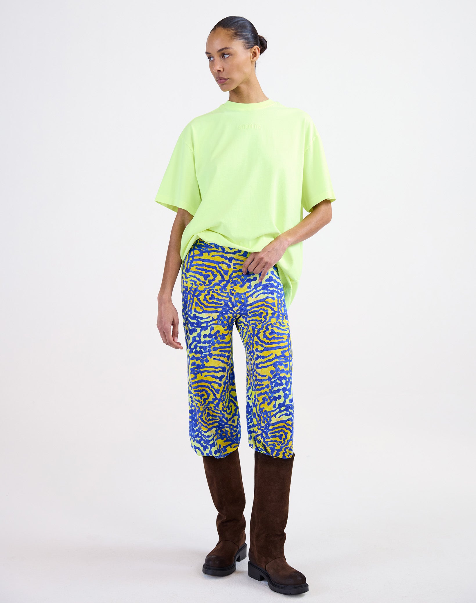 Basic worn-out oversized t-shirt - Yellow