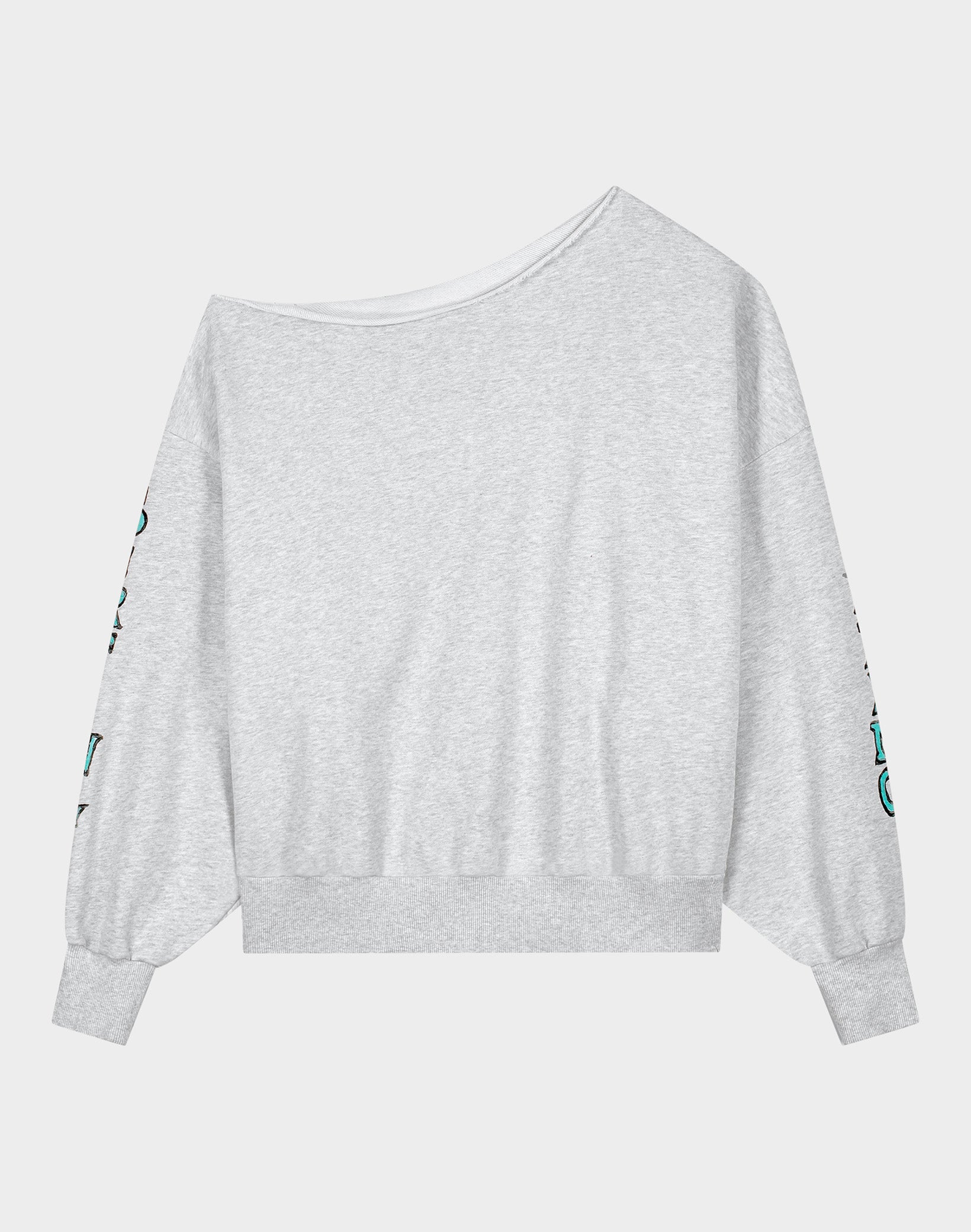 Winny off-shoulder oversized sweater - Melange grey