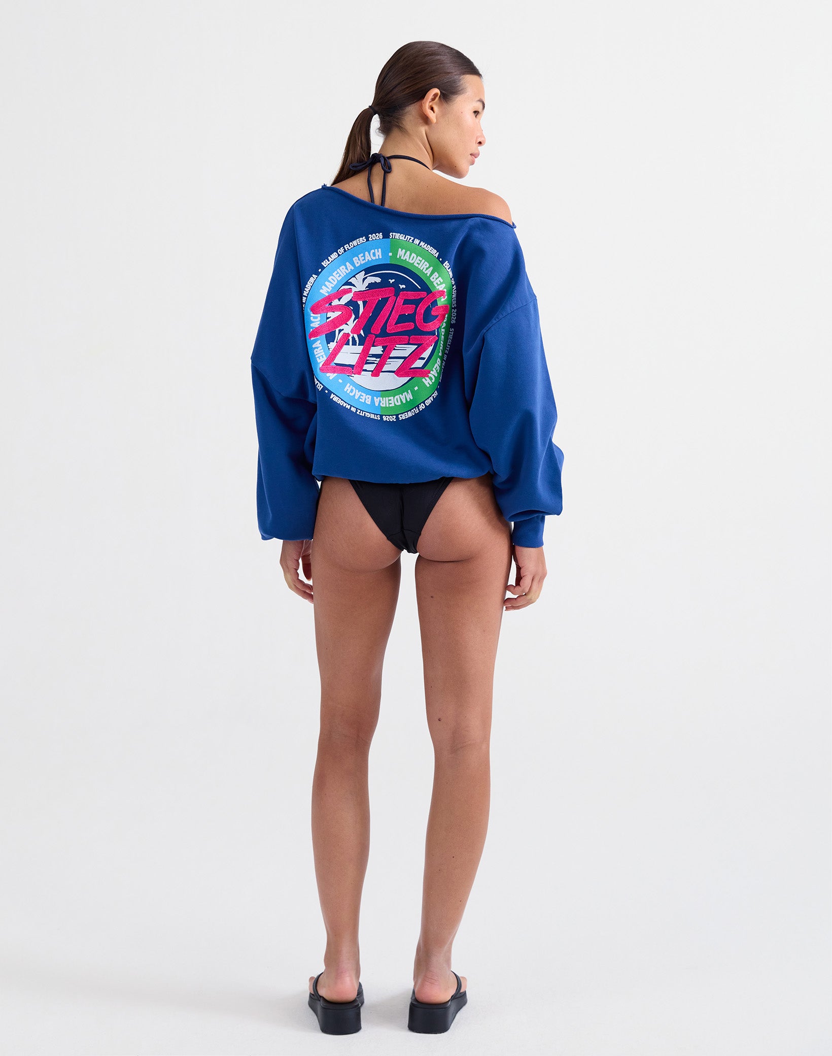 Maik off-shoulder sweater - Blue