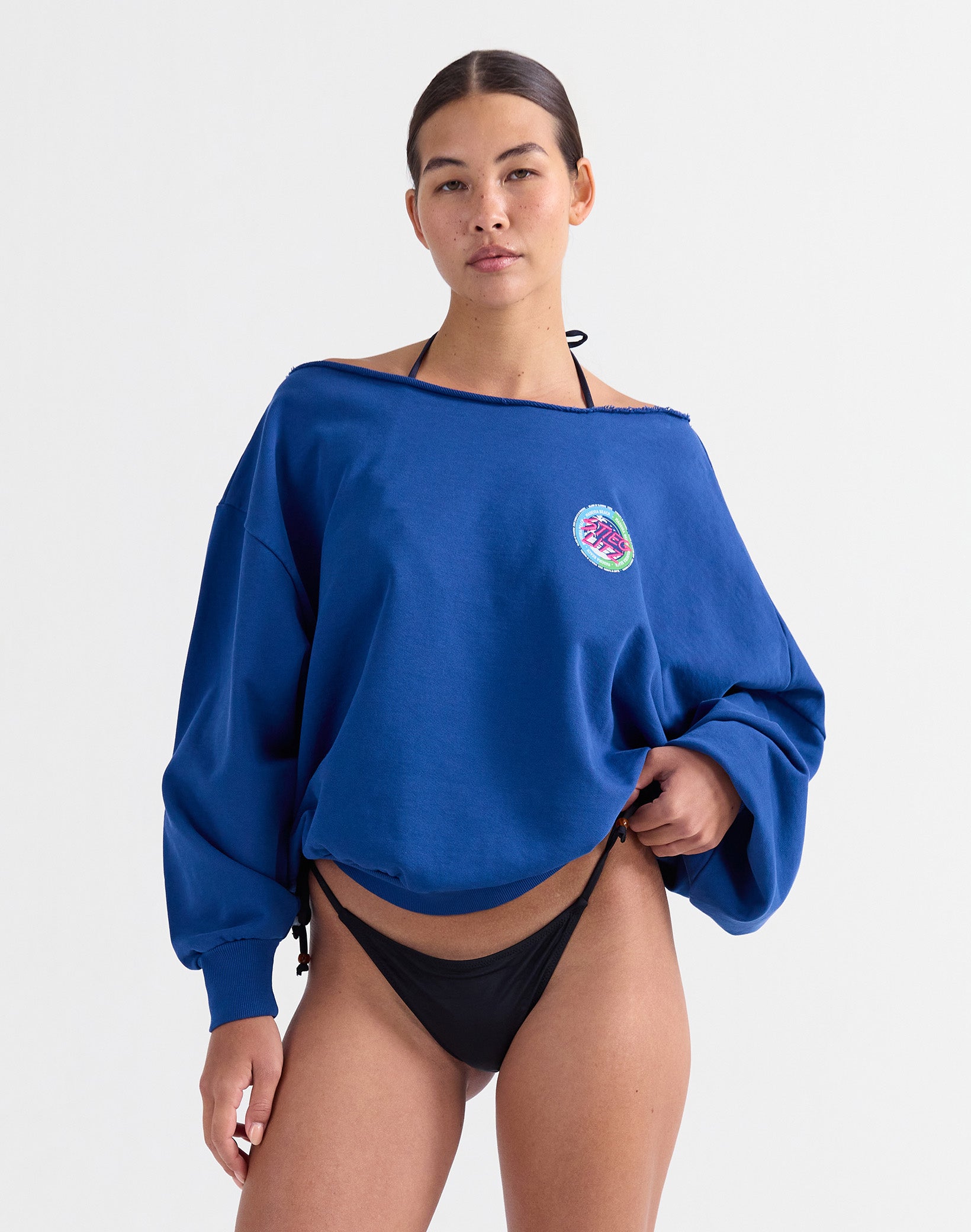 Maik off-shoulder sweater - Blue