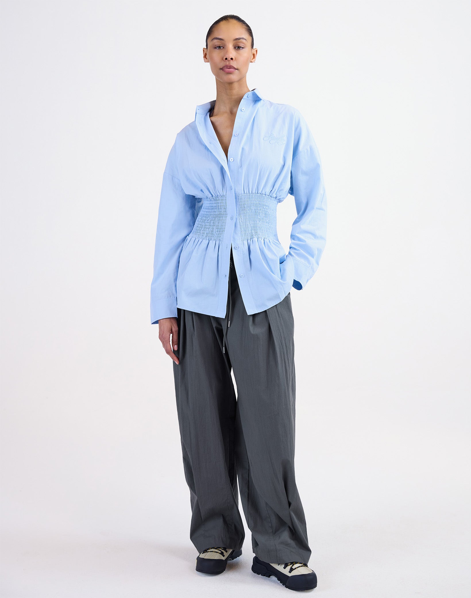 Amanda Smock Blouse - Blue
