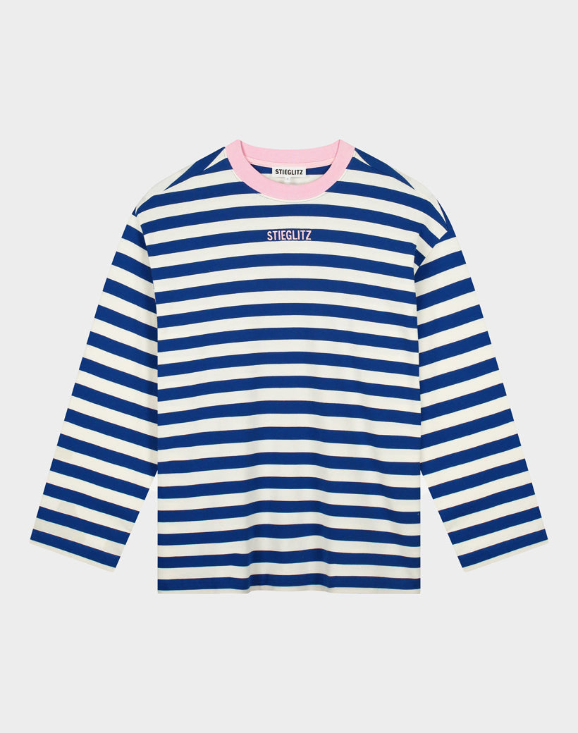 Alberta skate longsleeve striped - blue & pink