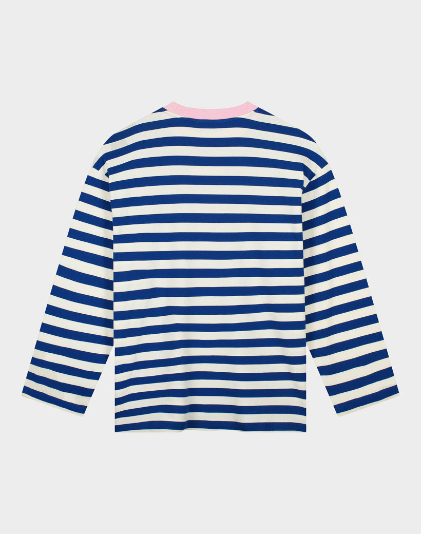 Alberta skate longsleeve striped - blue & pink